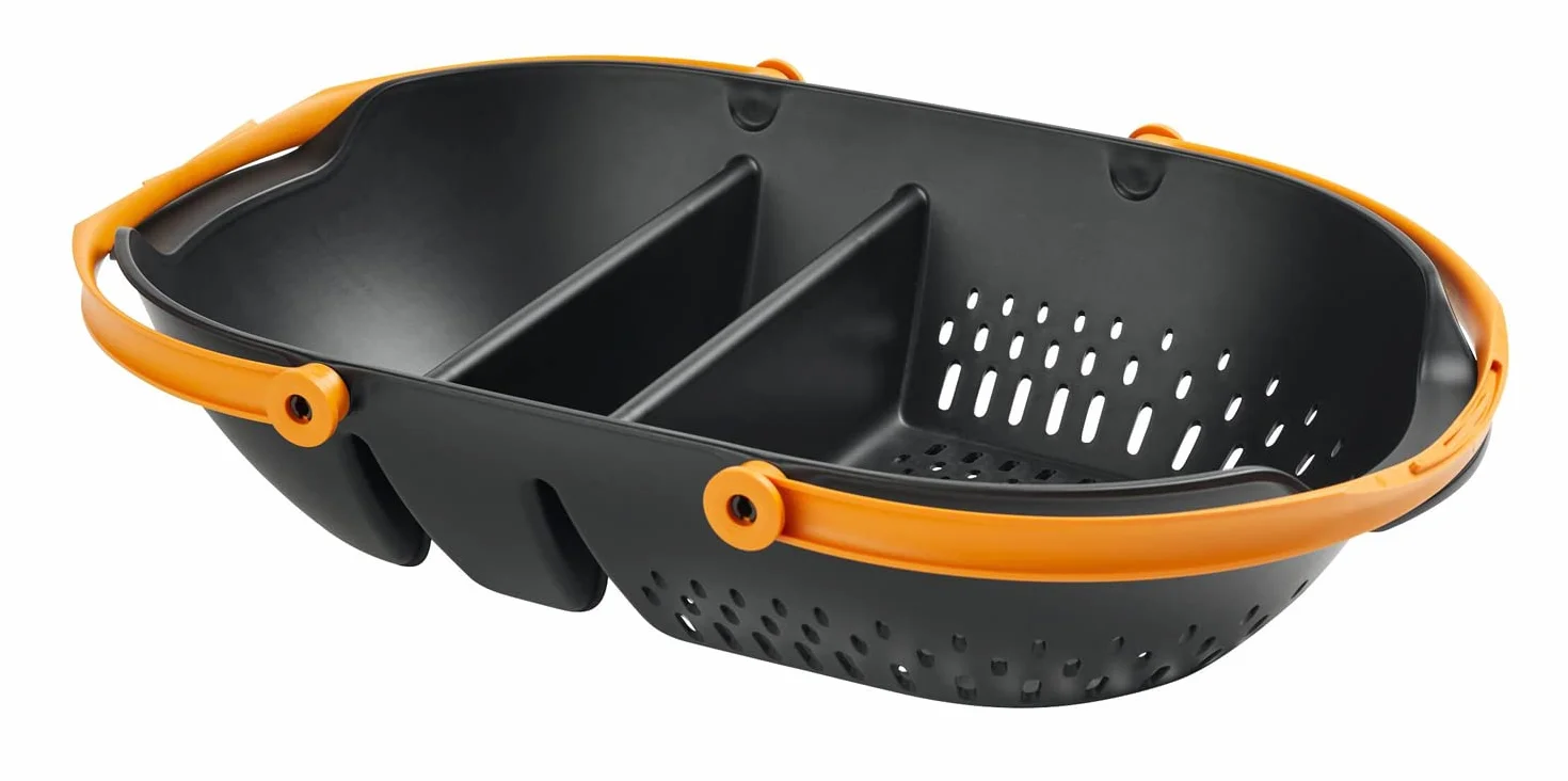 Fiskars Cesta per il Raccolto, Per Raccogliere, Trasportare e Pulire i Prodotti e gli Attrezzi, Plastica, Nero/Arancione, Plus, 1062831