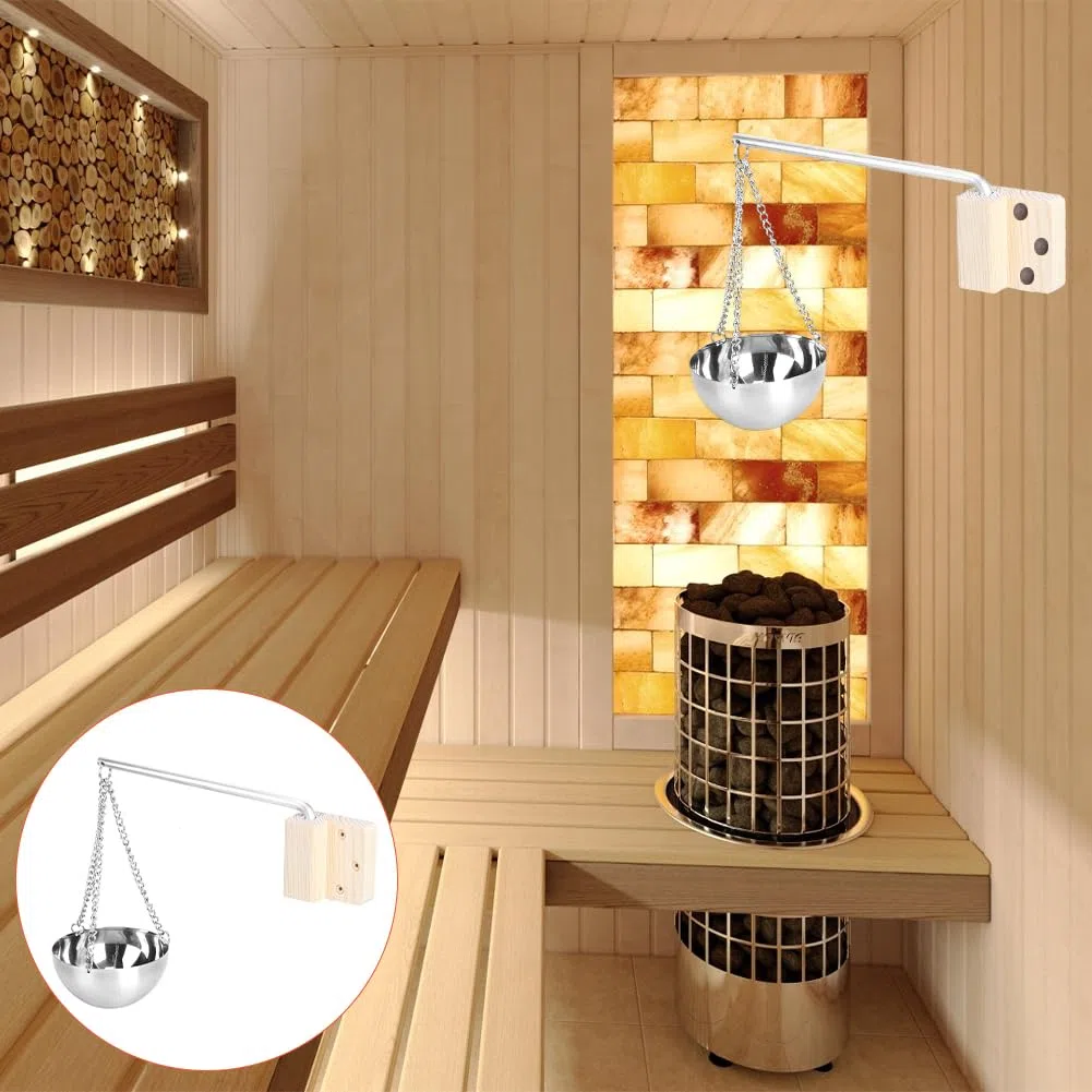 Ciotola per Aroma di Sauna in Acciaio Inossidabile Abete Rosso, Accessori Spa Evaporatore Appeso per Oli Essenziali