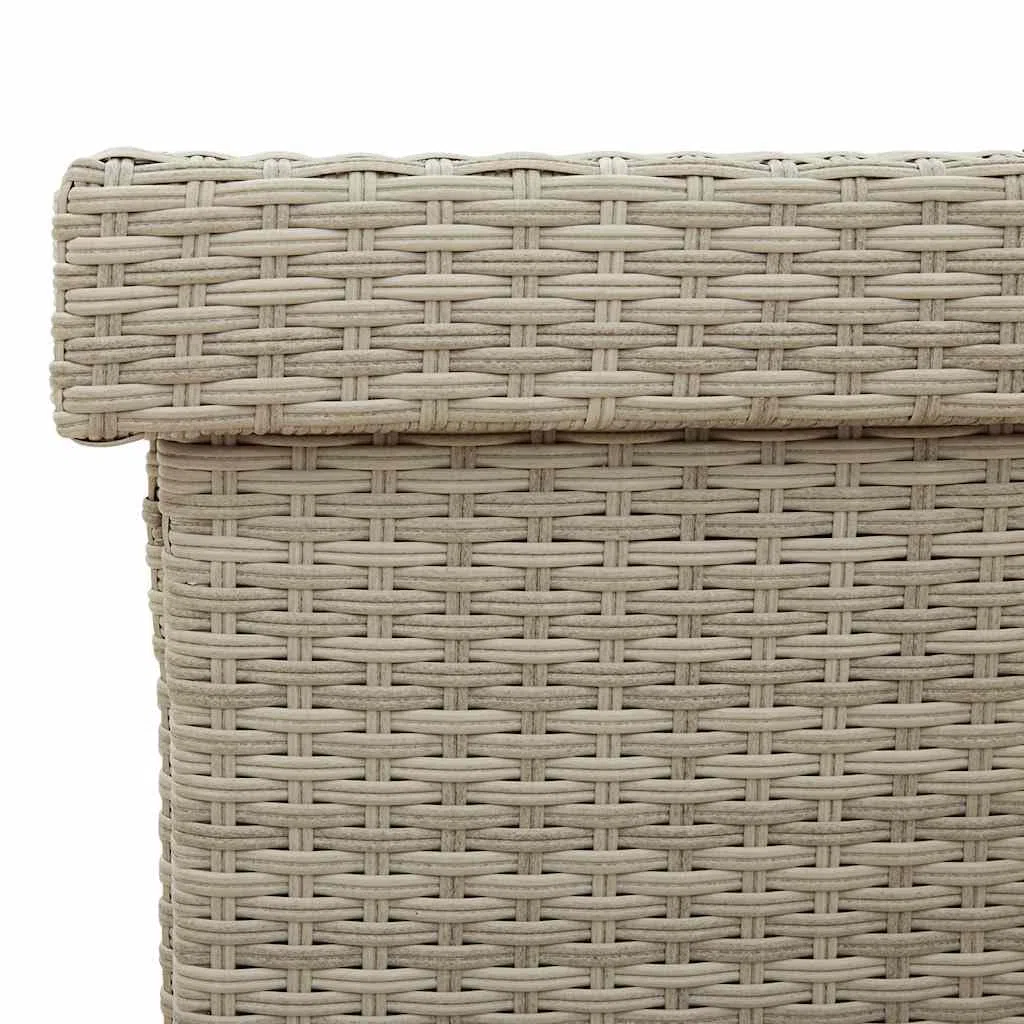 Generico Contenitore da Giardino con Ruote Grigio Chiaro Polyrattan,Cassapanche da Esterno,4103830