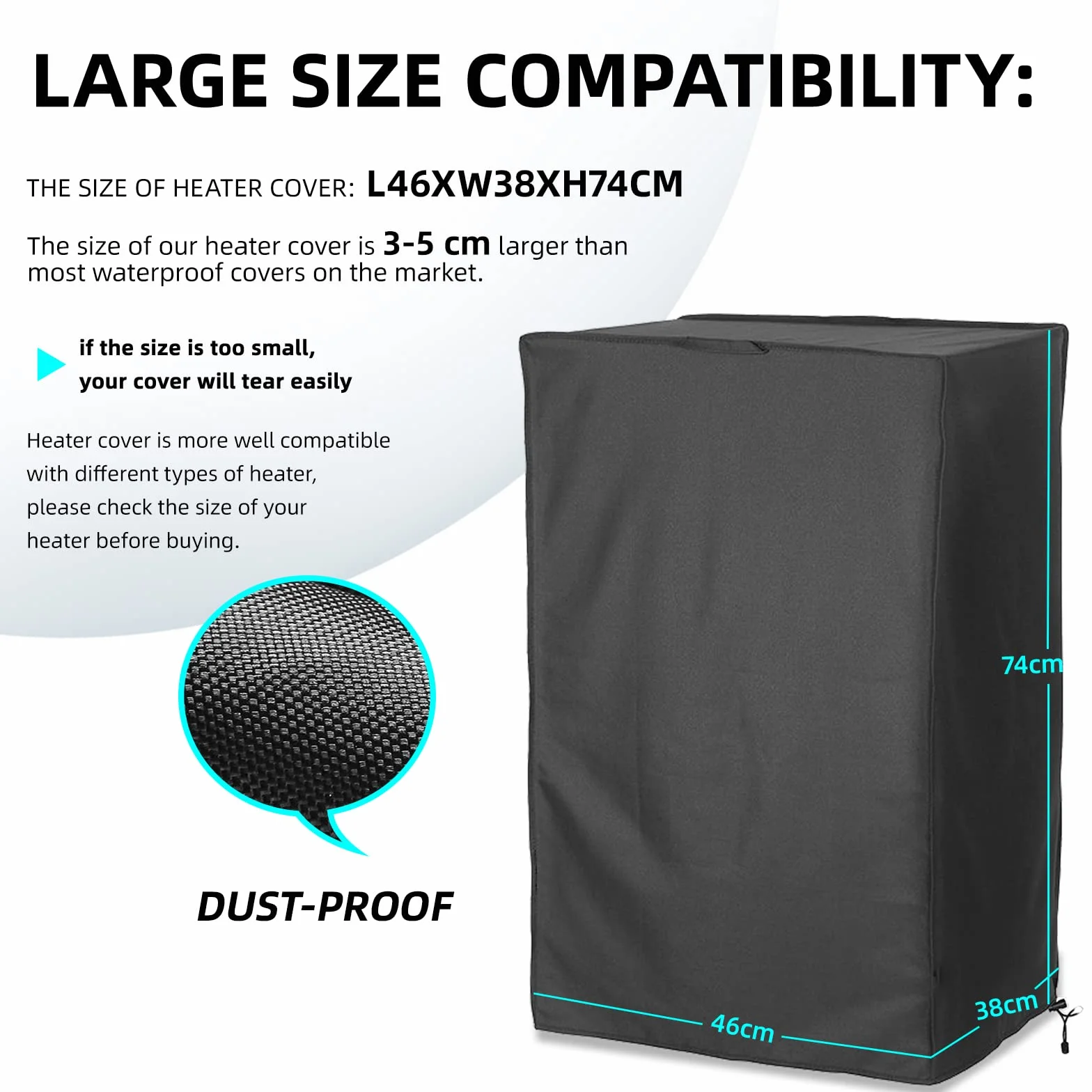 Telone Stufa a Gas Bombola 210D Oxford Impermeabile Resistente Polvere 46x38x74cm