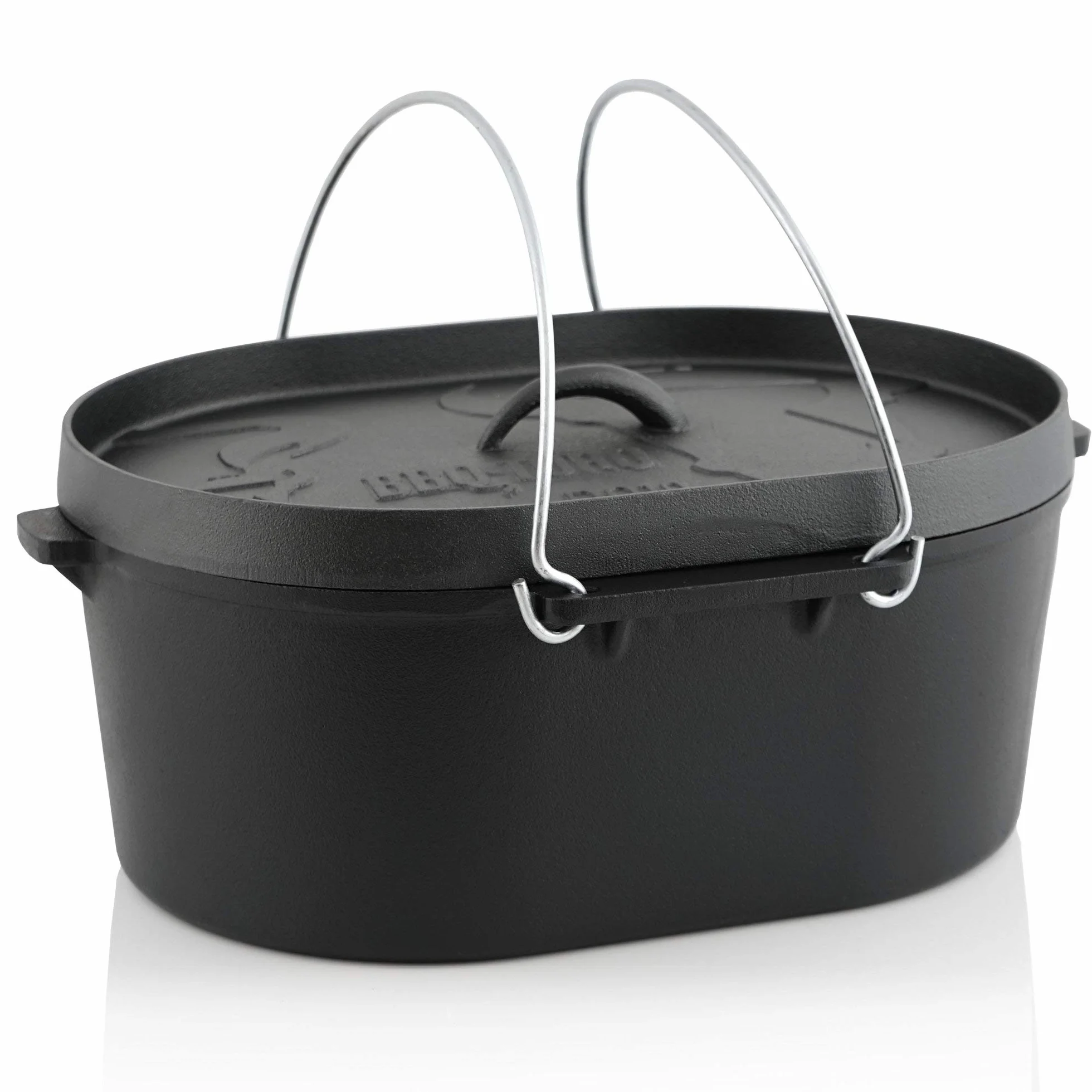 BBQ-Toro Dutch Oven DO10 I 9,3 Litri | pentola in ghisa Senza Piedi già stagionata | tostatrice 10 QT