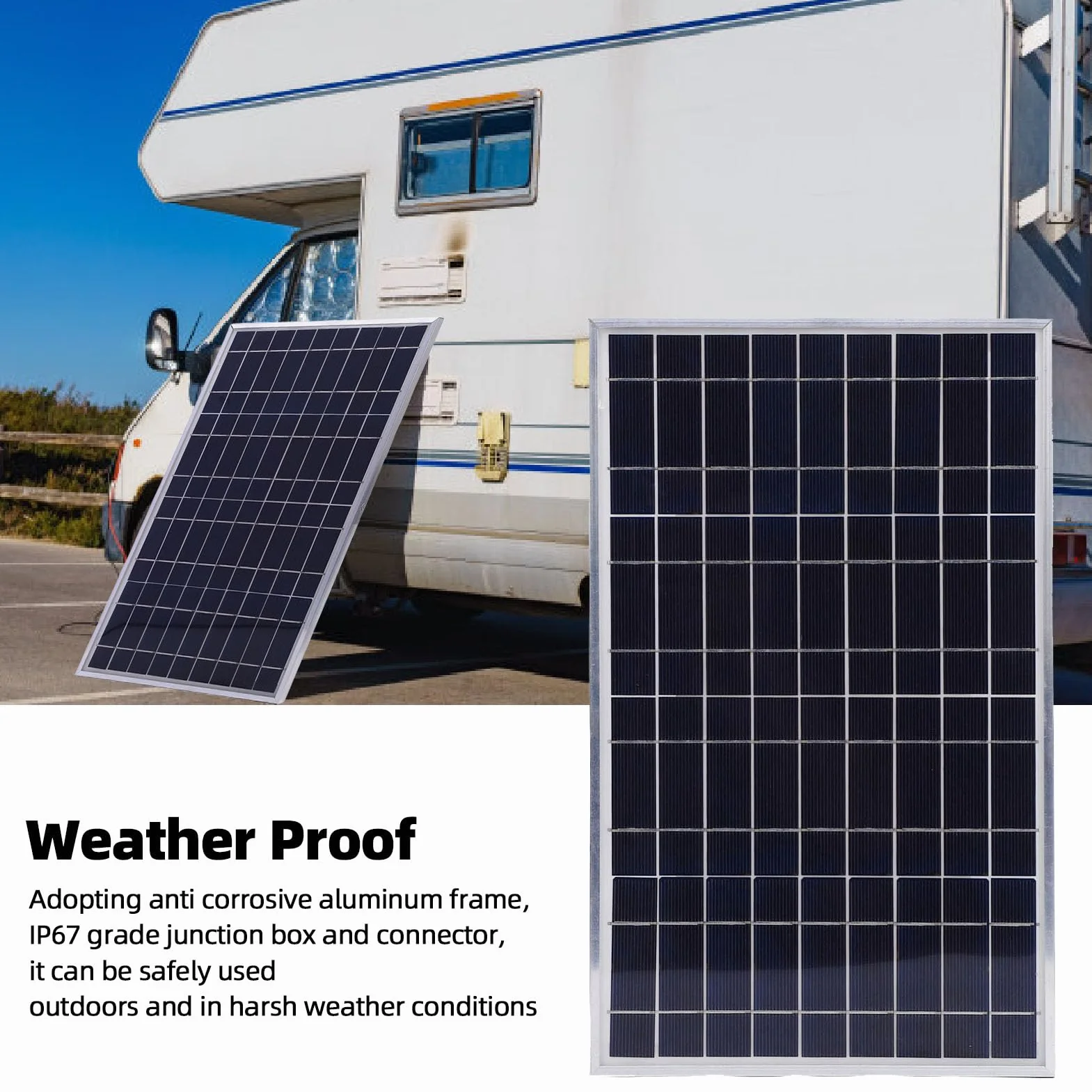Fockety Kit Pannello Solare 100W 12V Monocristallino con Controller di Carica 10-50A