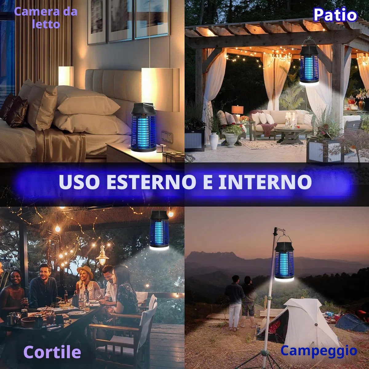 seenlast Lampada Antizanzare Elettrica, Lampada Zanzare 15W 4200V UV Zanzariera Elettrica Impermeabile IPX4, Uccidi Trappola Insetticida Zanzare per Giardino Interno Esterno (Con Telecomando)
