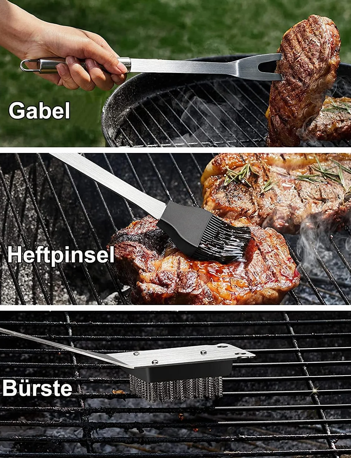 Set grigliata barbecue,BBQ utensili barbecue kit professionale,21pcs barbecue accessori in acciaio inossidabile,veleno per gli uomini.set di attrezzi bbq per barbecue da campeggio esterno
