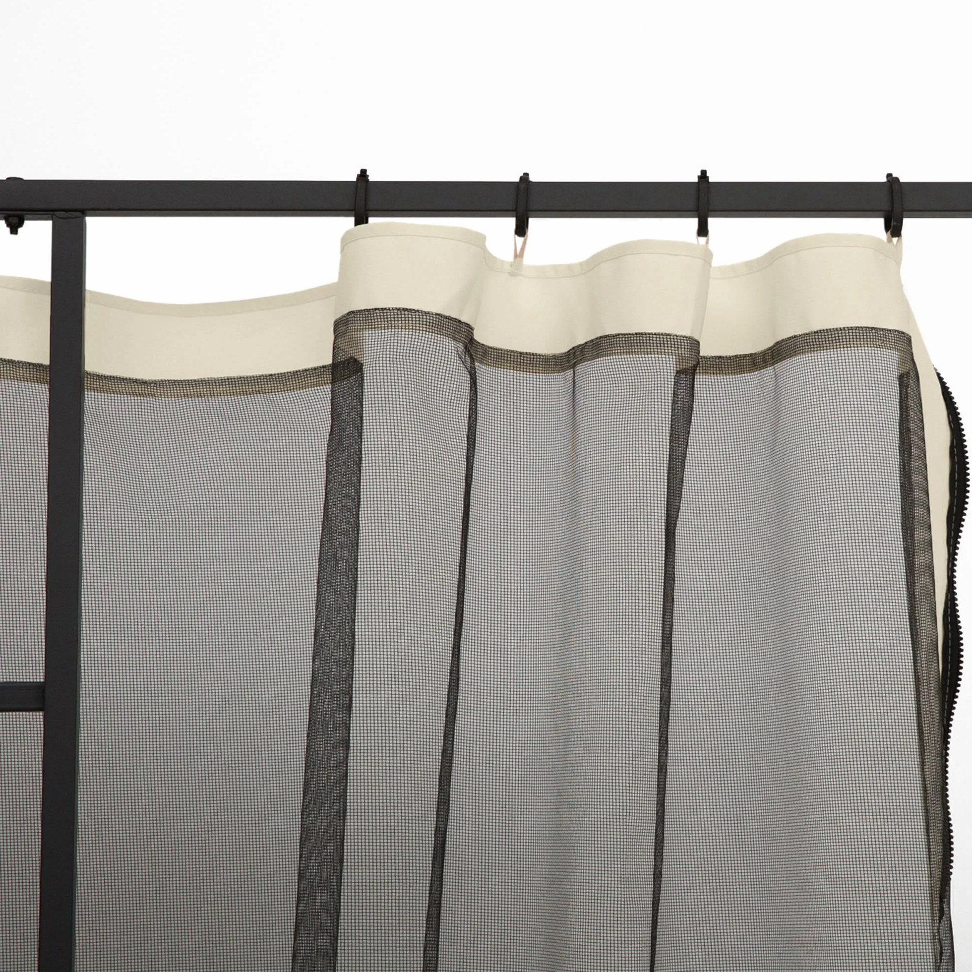 Outsunny Zanzariera per Gazebo, Tende Zanzariera di Ricambio Universale, 302x207cm, Nero, Beige