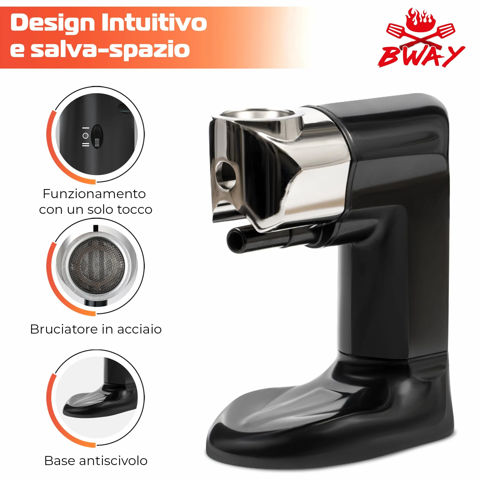 Affumicatore da Cucina Professionale BWAY a Freddo con 3 Aromi di Trucioli - Smoking Gun per Whisky