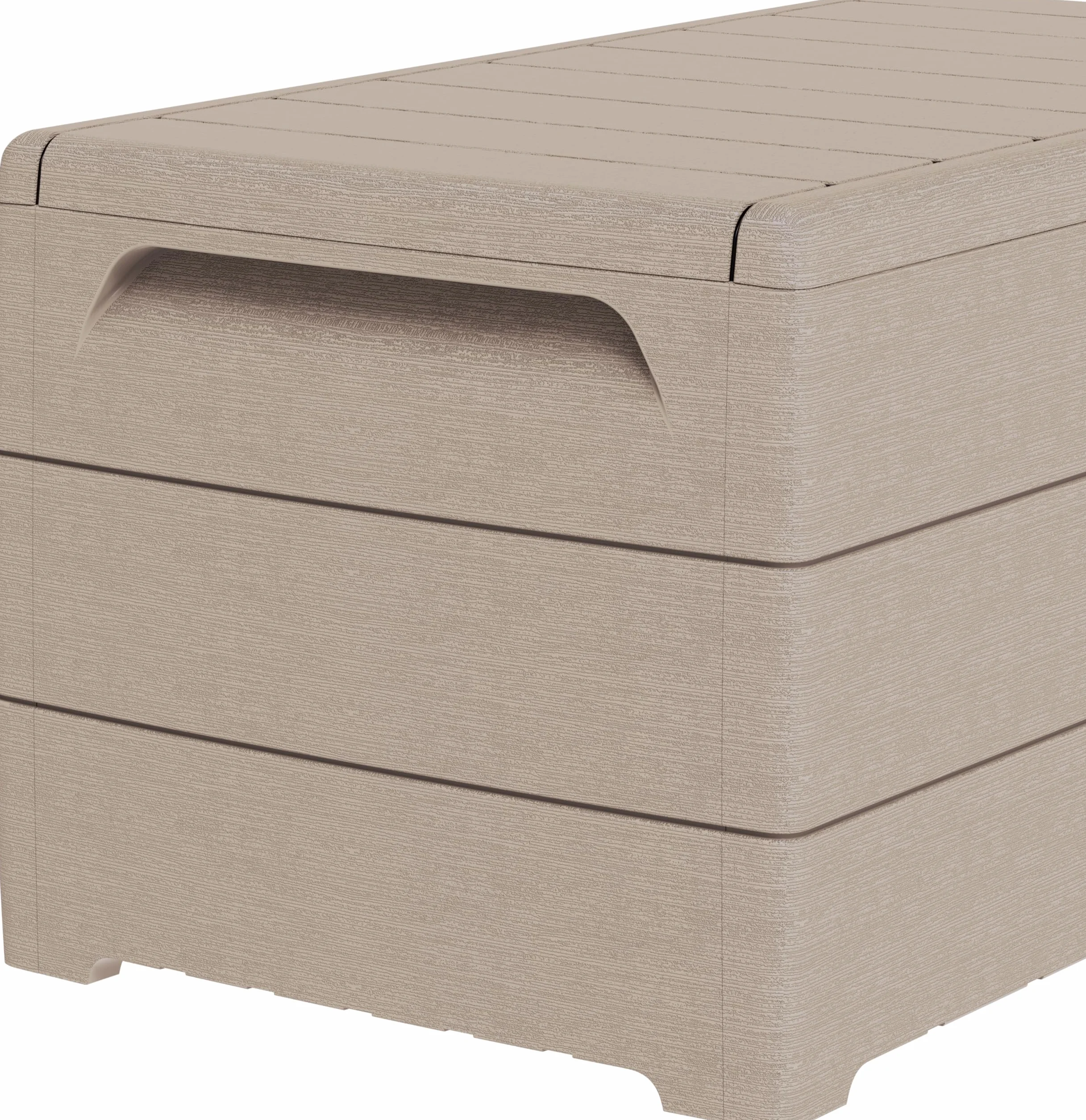 Duramax Cedargrain Durabox 270 Litri/ 71 Galloni Baule da Giardino, Cassapanca Contenitore da Esterno in plastica con ruote e maniglie, Scatole Per Esterni, Tortora caldo, 55.7 x 45.3 x 117.2 cm
