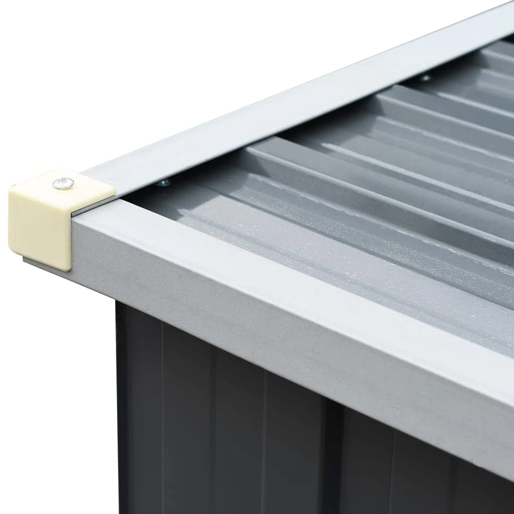 Legnaia da Esterno in Acciaio Galvanizzato 330x84x152cm Grigio Tetto Inclinato
