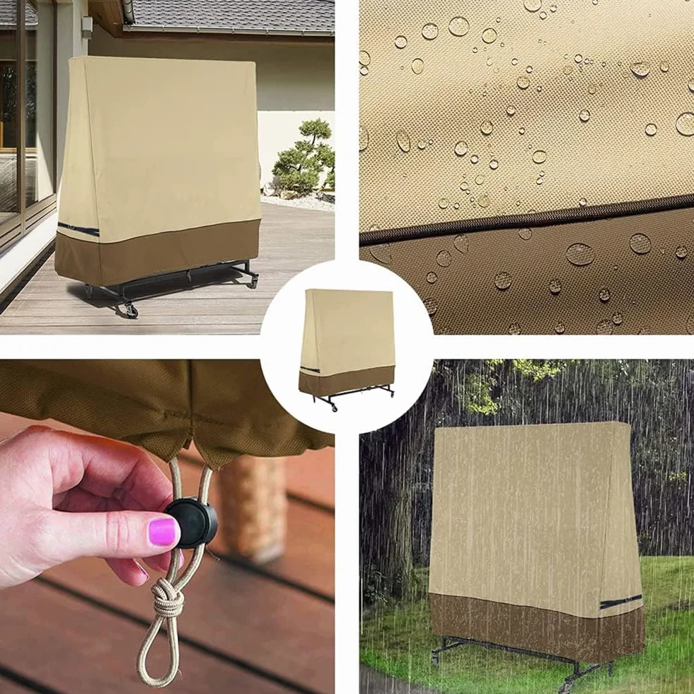 Copertura Tavolo da Ping Pong, Pieghevoli 420D Oxford solare resistente Impermeabile Antipolvere Anti-UV antivento antistrappo protettivo con Cerniera, Per Interno/Esterno