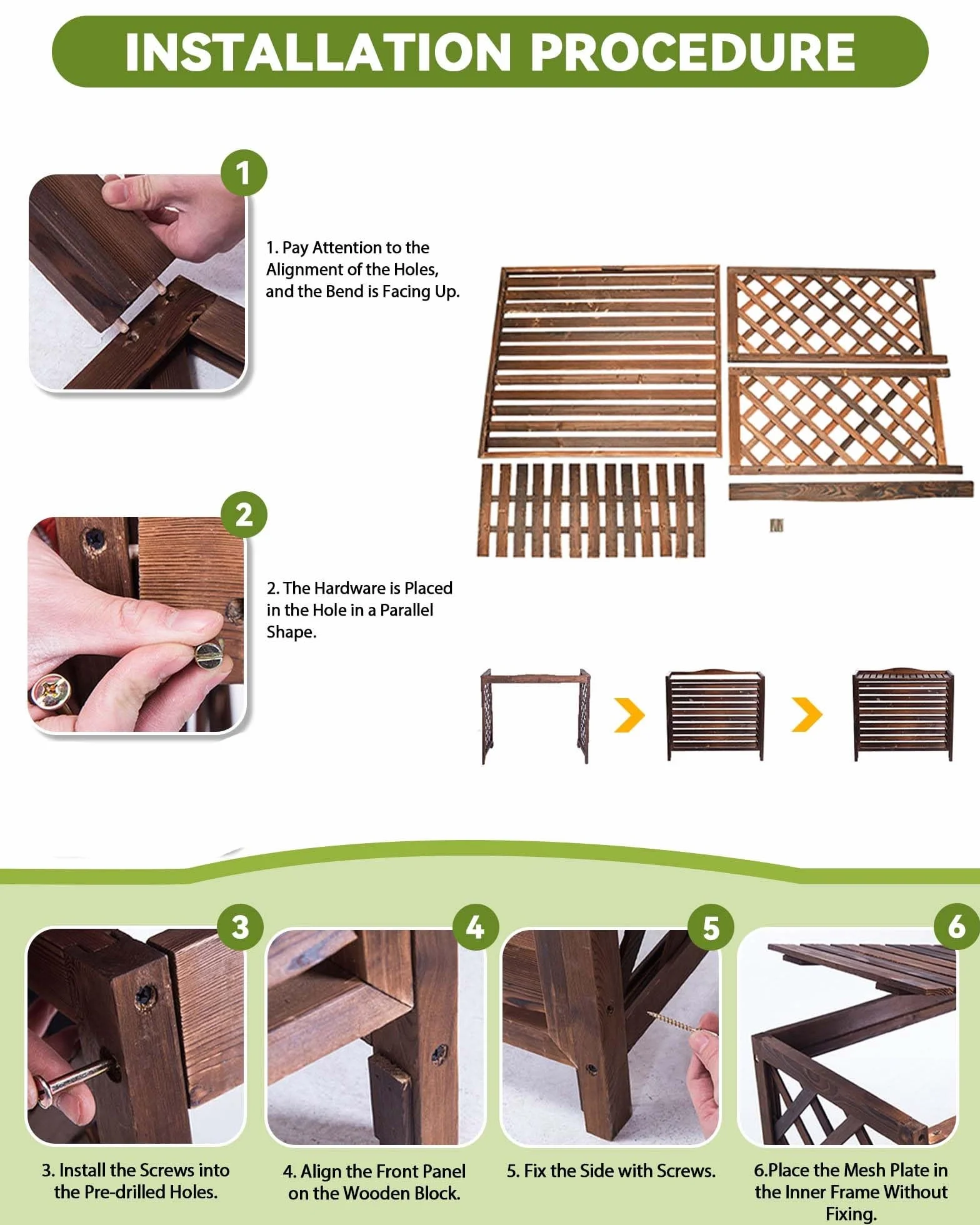Copri Condizionatore da Esterno in Legno Massiccio 105x47x80 cm Protezione Solare Terrazza Balcone Patio