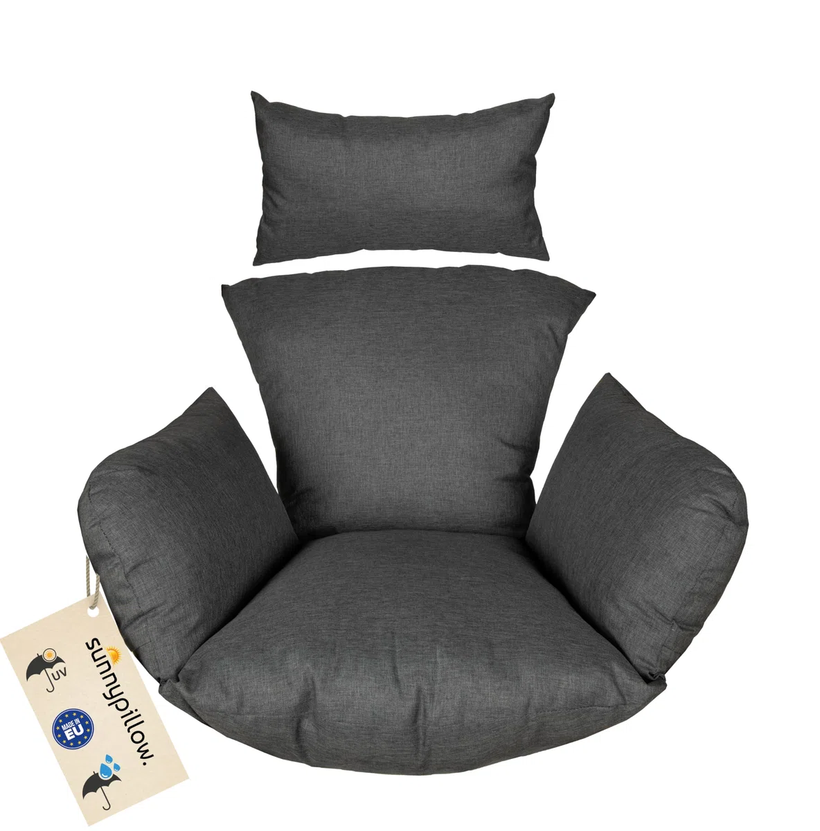 Cuscino per Poltrona Sospesa 15 cm Impermeabile Resistente UV Antracite