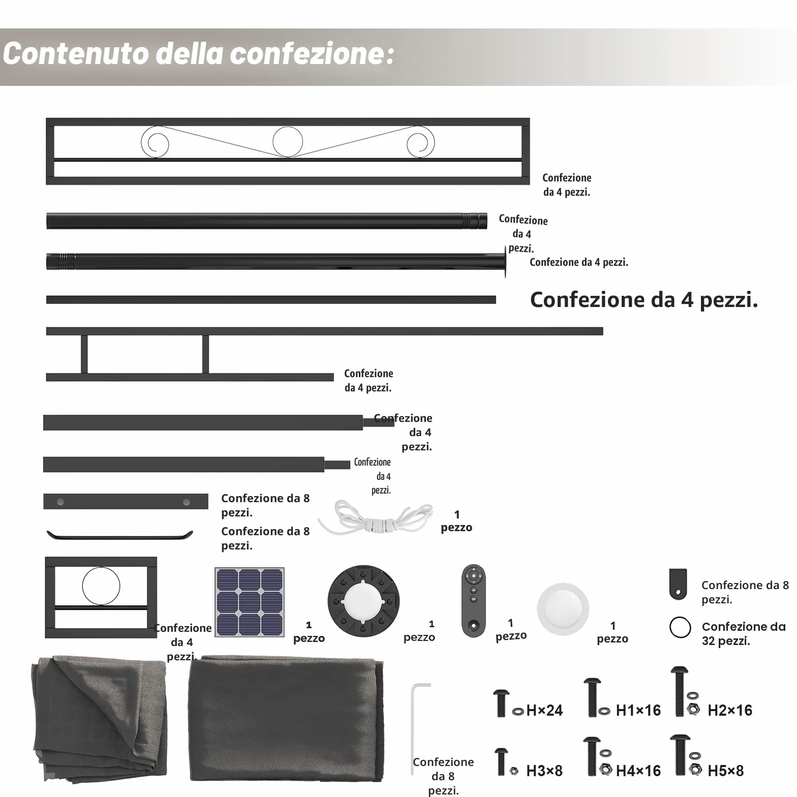 Devoko Gazebo 3x3m con Luce LED Impermeabile UV50+ Doppio Tetto Tenda da Giardino per Famiglie Grigio