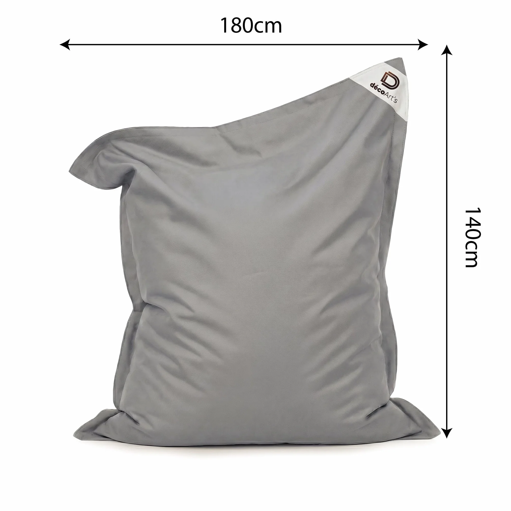Fodera per pouf gigante XXL 180 x 140 cm sfoderabile galleggiante piscina grigio ciottoli