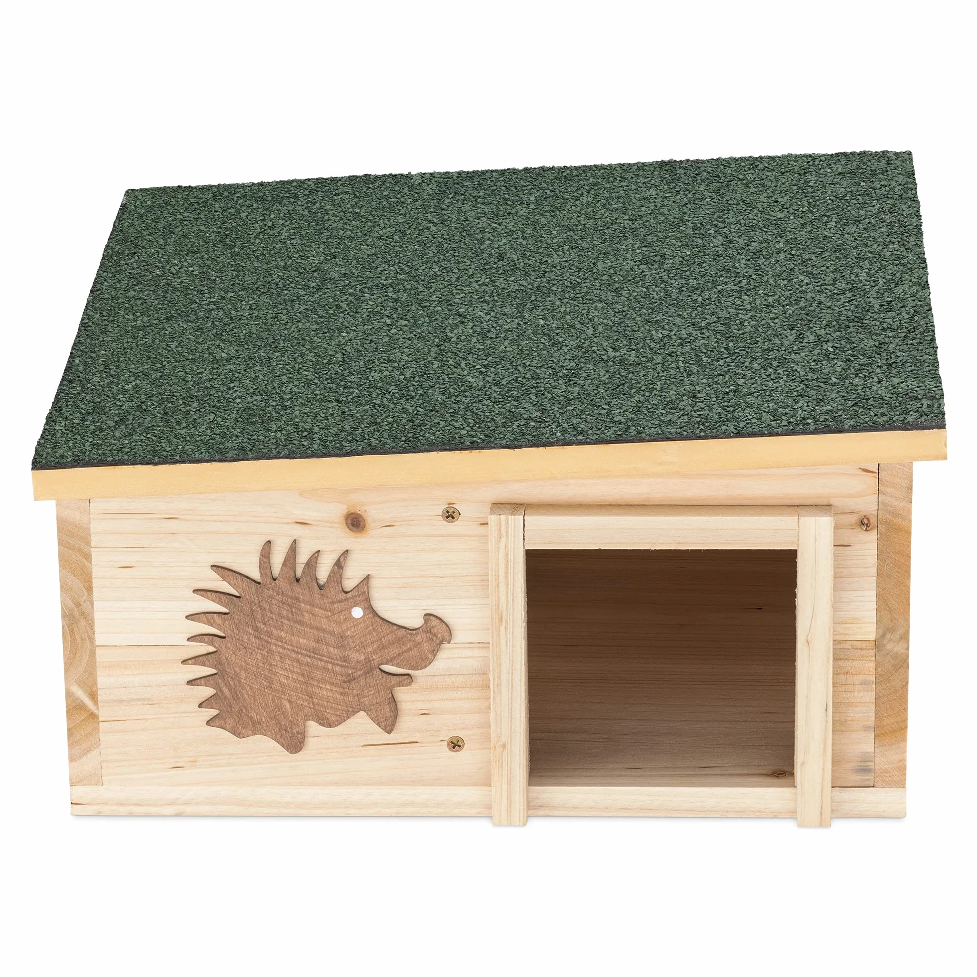 Navaris Casa per Ricci - Casetta in Legno Abete per Erinaceidi e Piccoli Roditori 40x40x19cm - Tana per Letargo Invernale Riccio con Tetto Amovibile