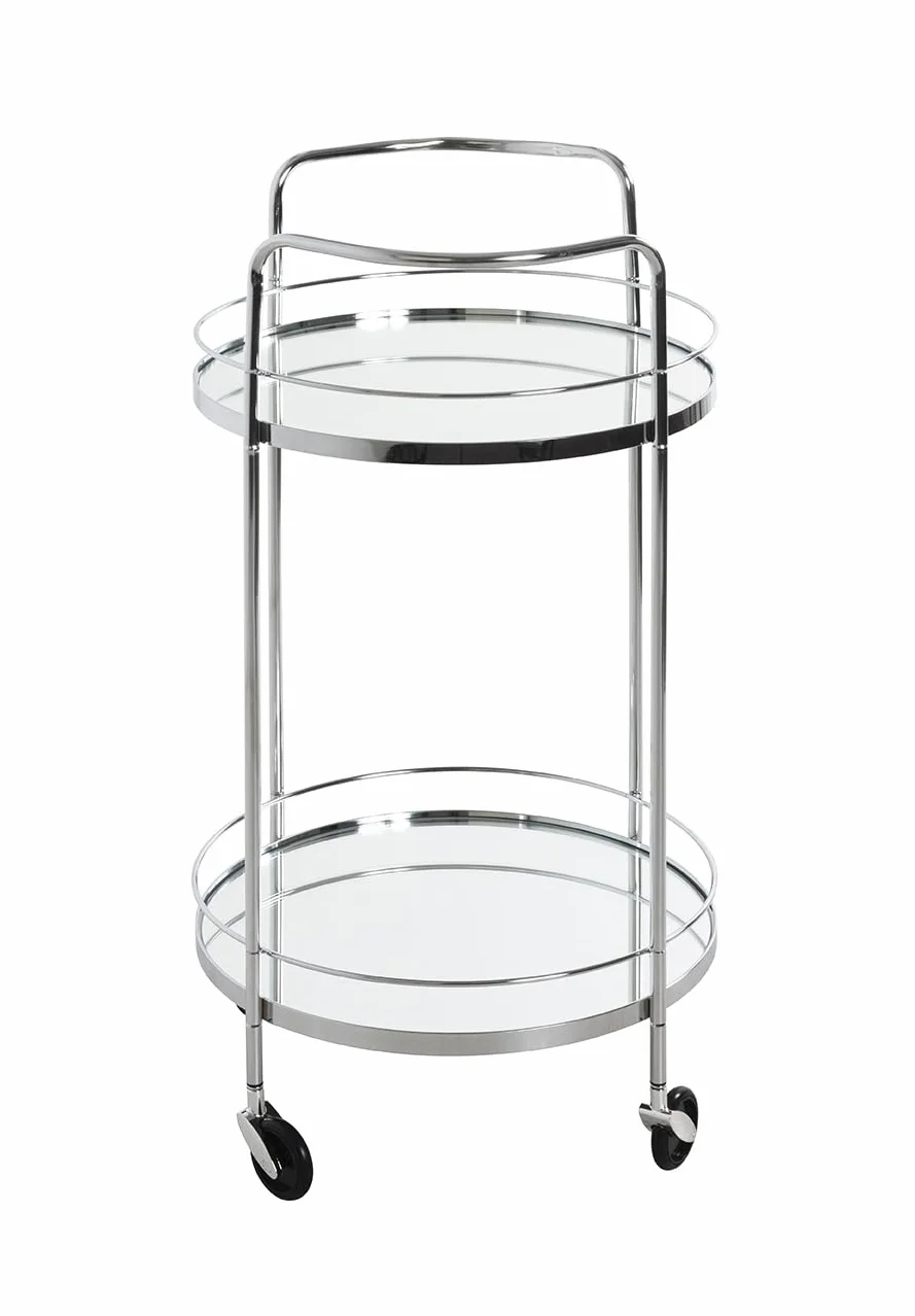 HAKU Carrello di servizio cromo metallo specchio Art Deco 80x48 cm