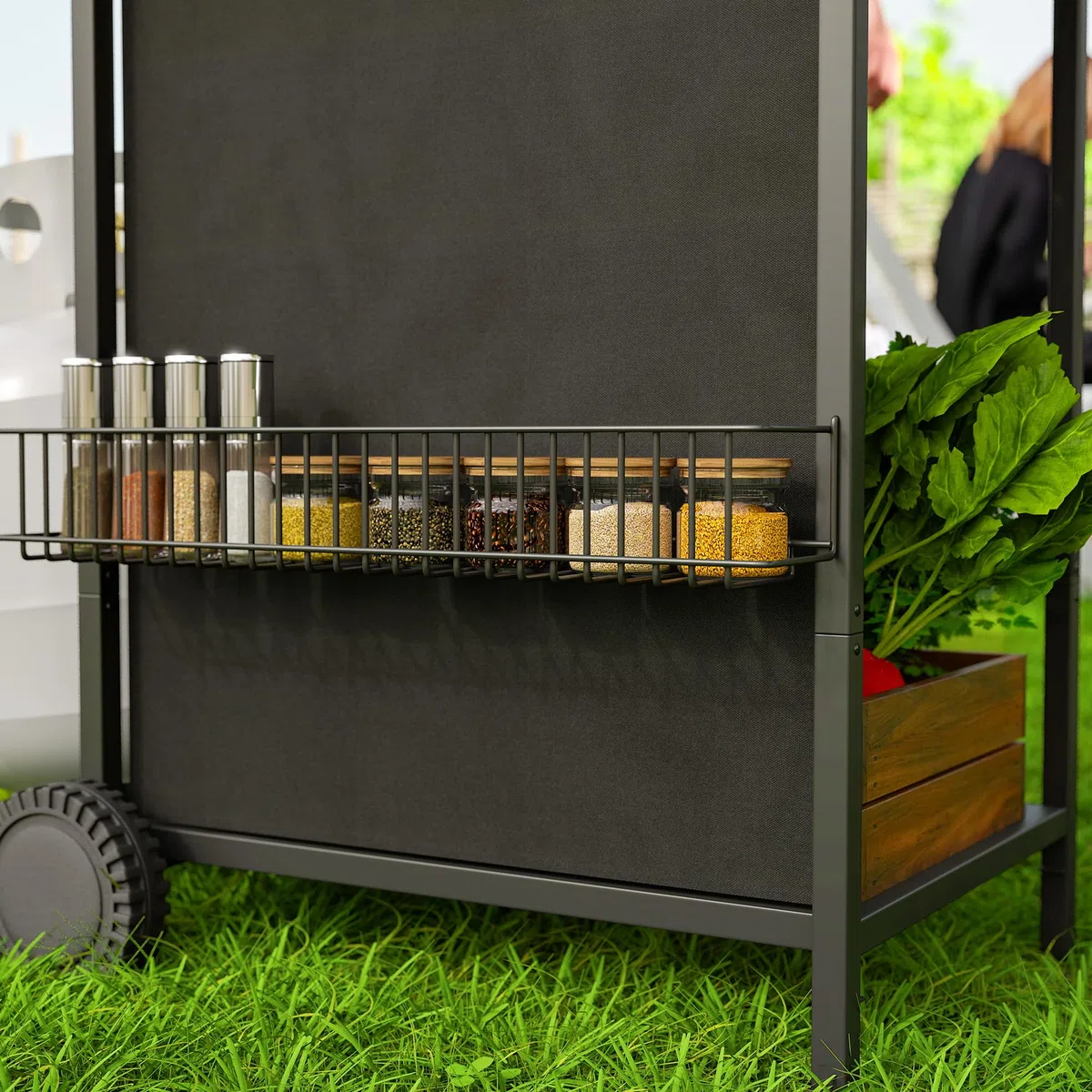 Outsunny Barbecue a Gas 4 Bruciatori 9.5kW con Coperchio Termometro Ruote Nero