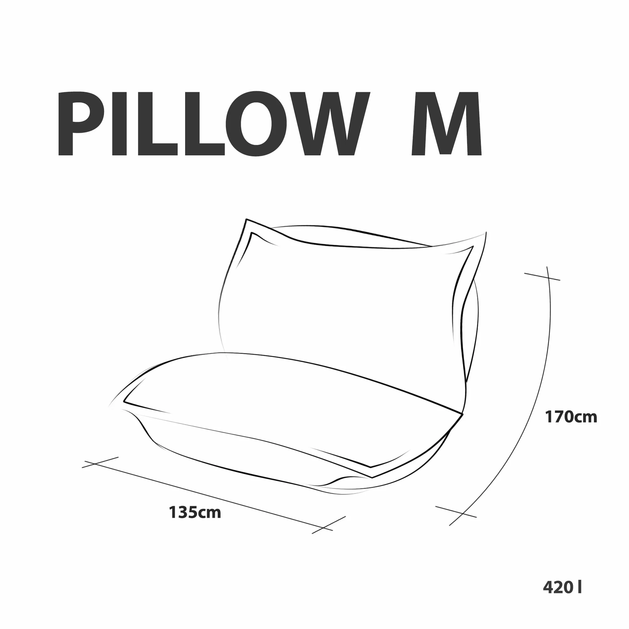 Fodera per Pouf Ecopuf 135x170cm Resistente Alle Intemperie Poliestere Bianco Taglia M