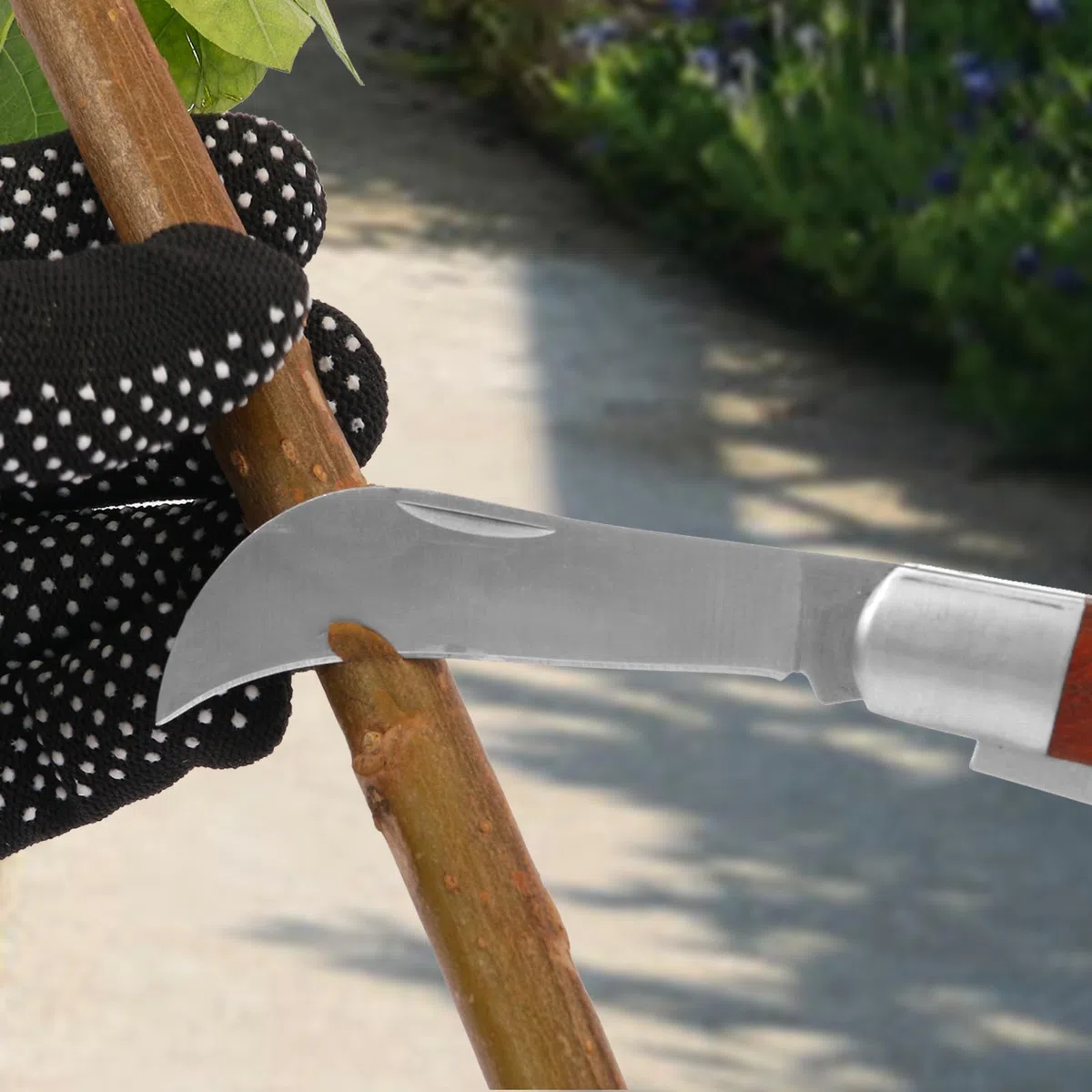 4 Pezzi Coltello da Innesto,Kit di Utensili per Innesto con Nastro Pellicola Innesti Guanti da Giardinaggio,Coltello da Potatura Alberi da Frutto per Piante di Fiori e Rami Germogliare