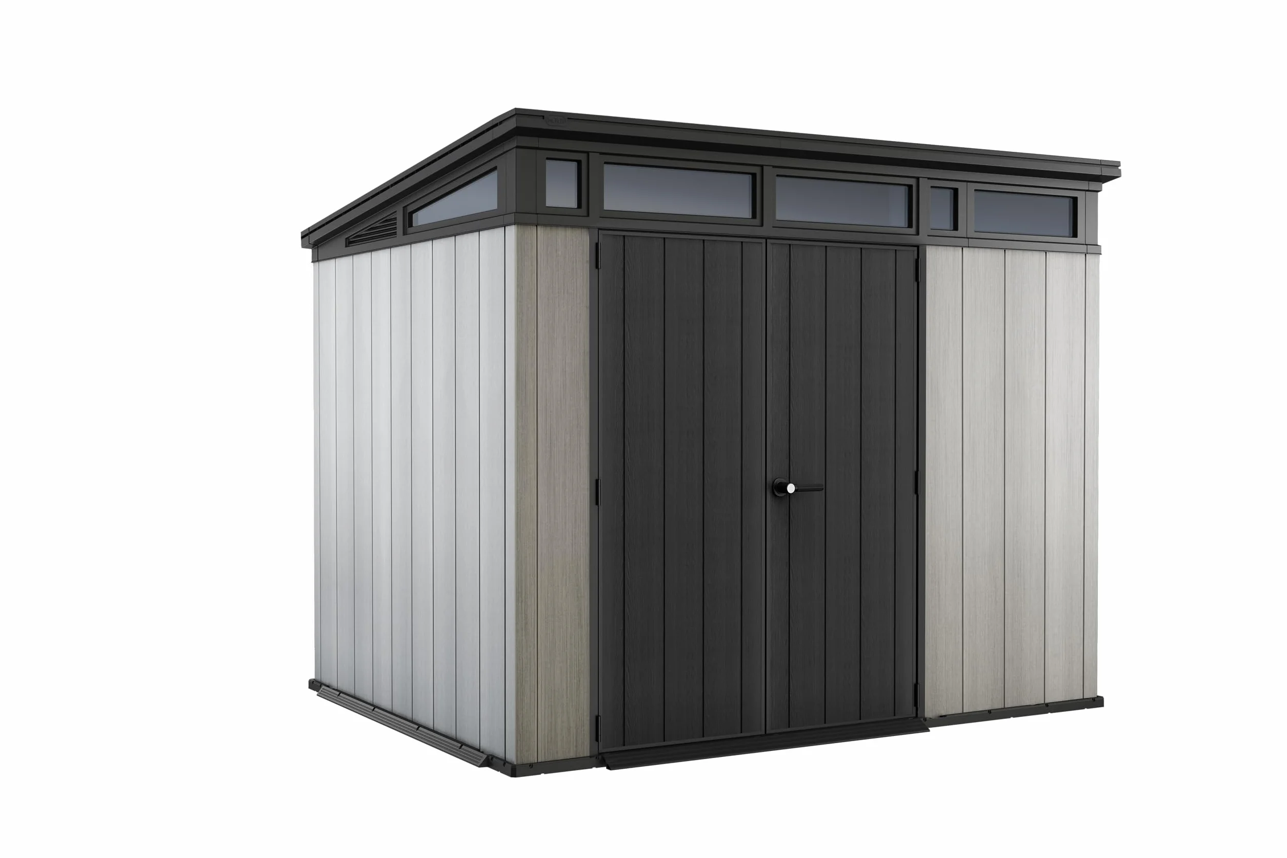 Keter Casetta da Giardino Artisan 9x7, Effetto legno spazzolato, Grigio, 6 m², 277x218x226H cm