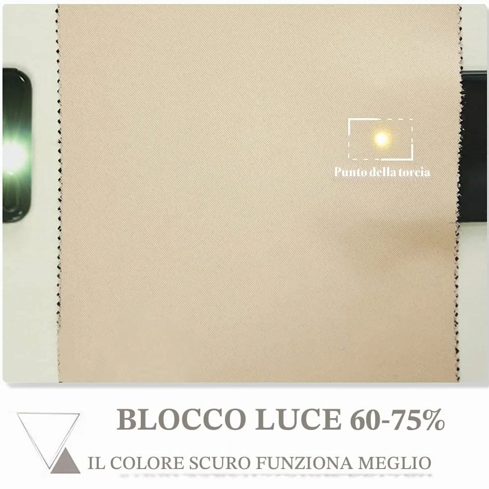PONY DANCE Anti-UV Tende da Esterno Impermeabili Tende da Sole per Balconi con Anelli 2 Pezzi L132 x A213 CM Blackout Curtains Termiche per Gazebo e Verande, Beige