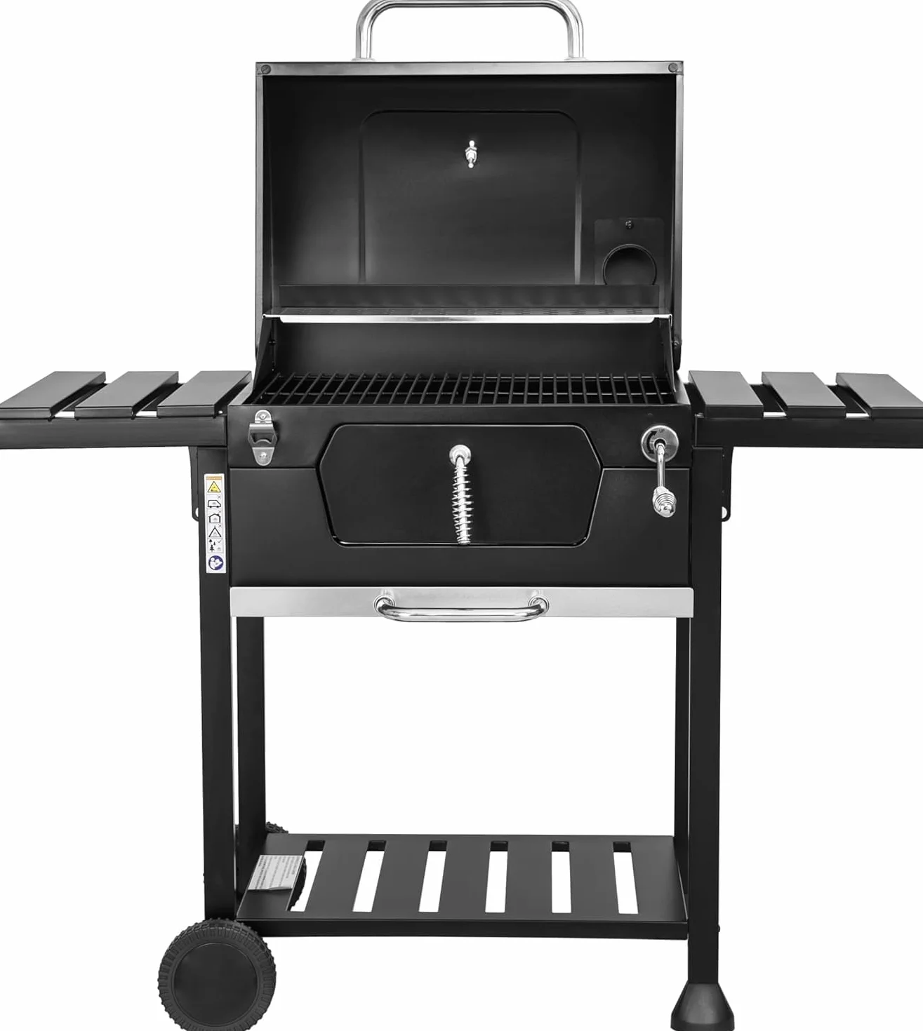 MasterCook BBQ Carbonella con Doppia Griglia Coperchio Termometro Professionale Acciaio