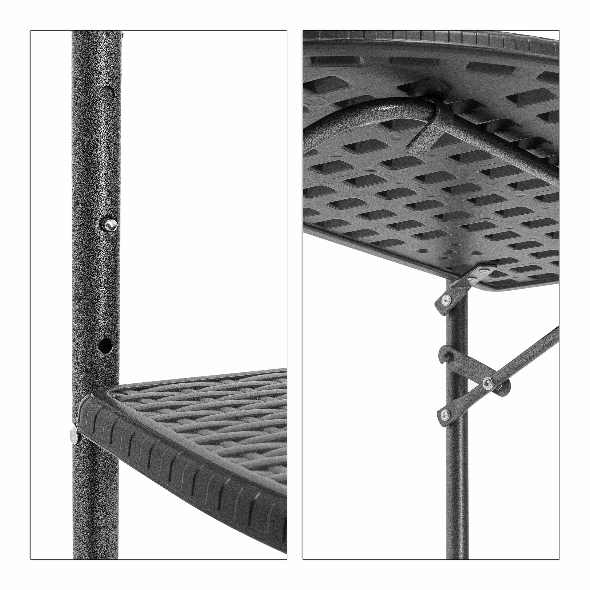 Relaxdays Tavolino Pieghevole per Balcone Salvaspazio 60x40 cm Simil Rattan Nero
