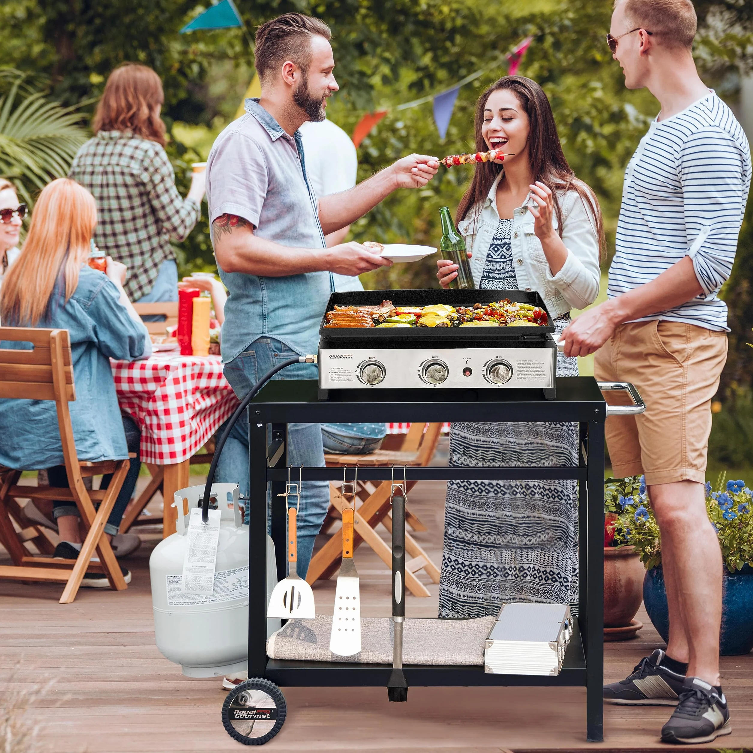 Royal Gourmet Carrello barbecue metallo 100,5 x 59 x 81 cm nero