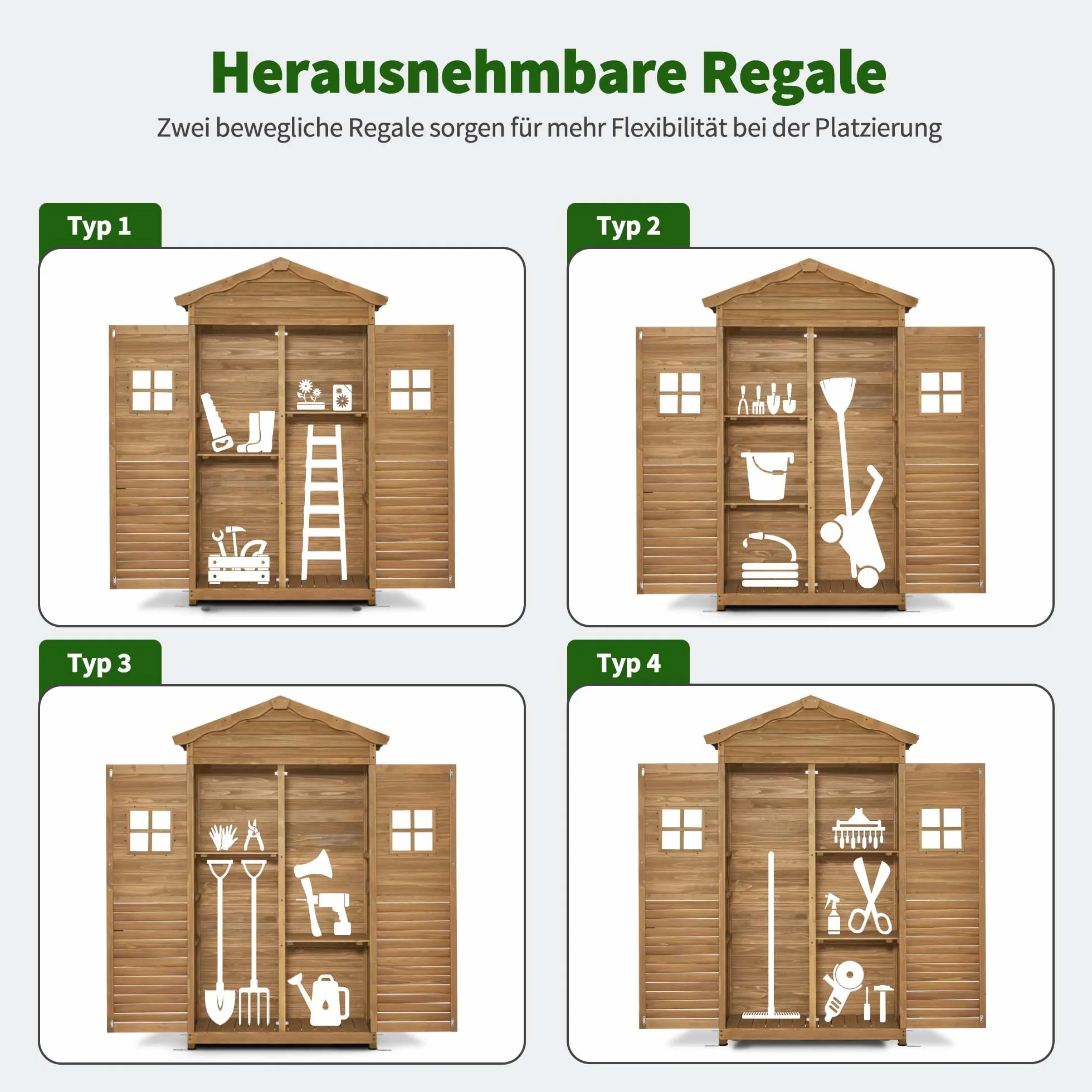 MCombo casetta da giardino in legno resistente alle intemperie 57x109x180 cm
