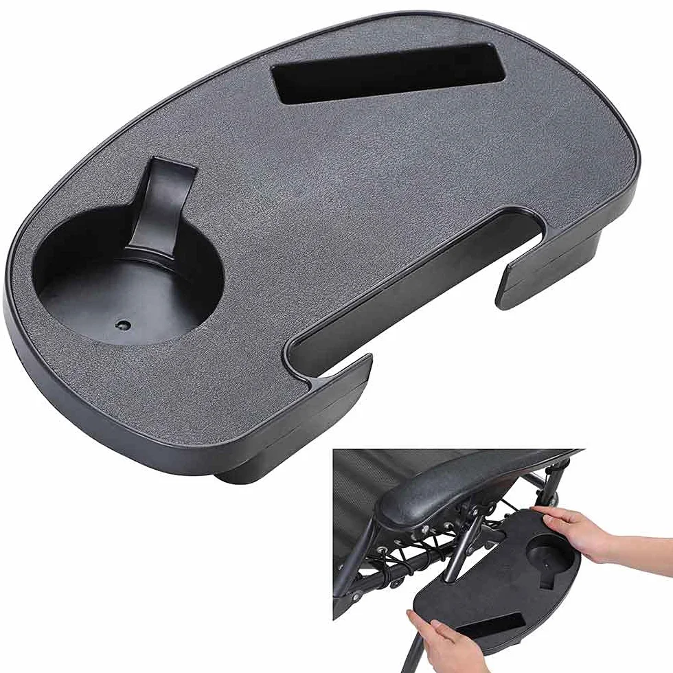 BAKAJI Sedia gravità Zero Sdraio da Giardino Poltrona Relax Pieghevole Salvaspazio con Vassoio Tubolari Acciaio 22mm Reclinabile Tessuto in Texilene Traspirante Terrazzo Piscina Esterno (Beige)
