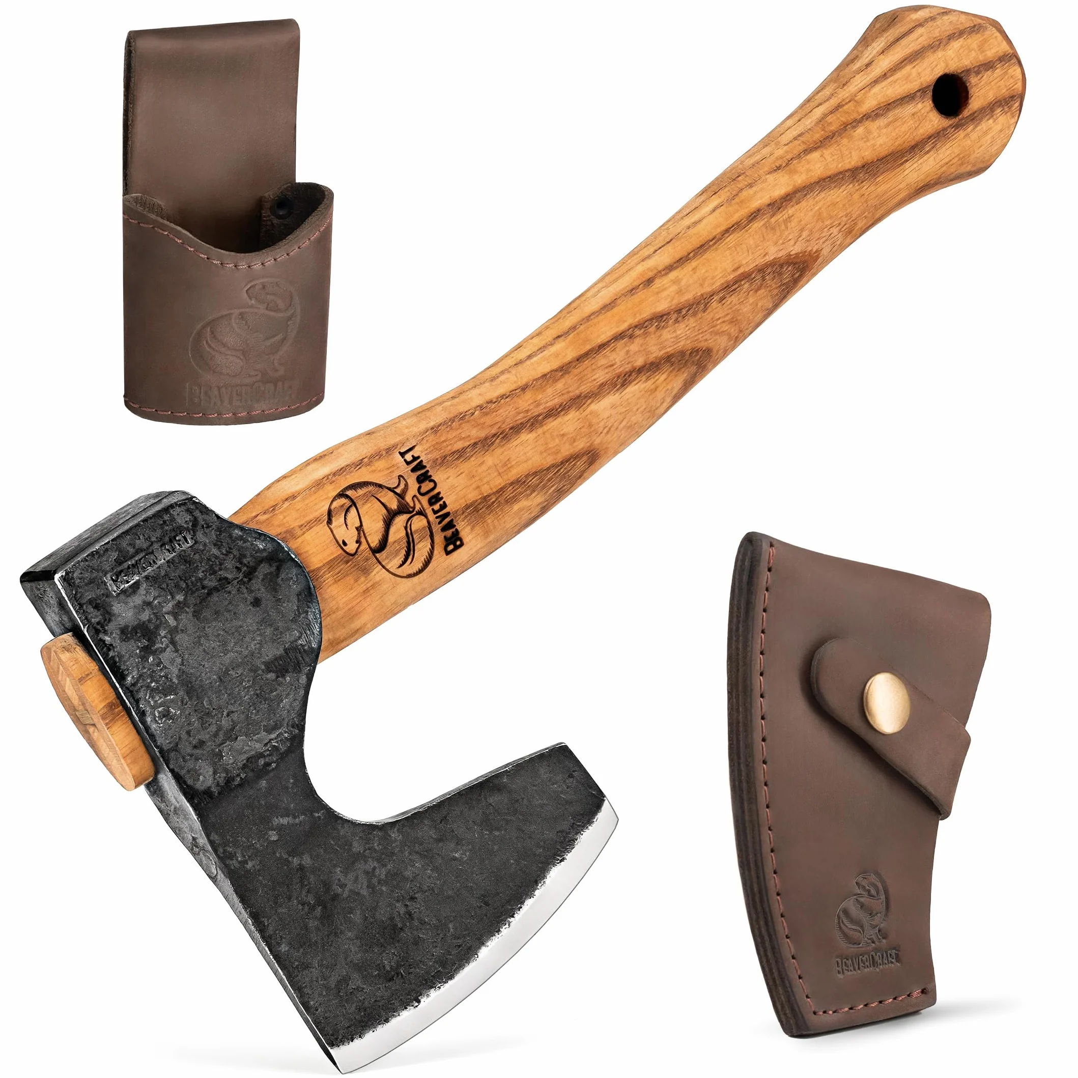 BeaverCraft AX6 Accetta da Bushcraft e Intaglio Legno Forgiata – Ascia da Campeggio