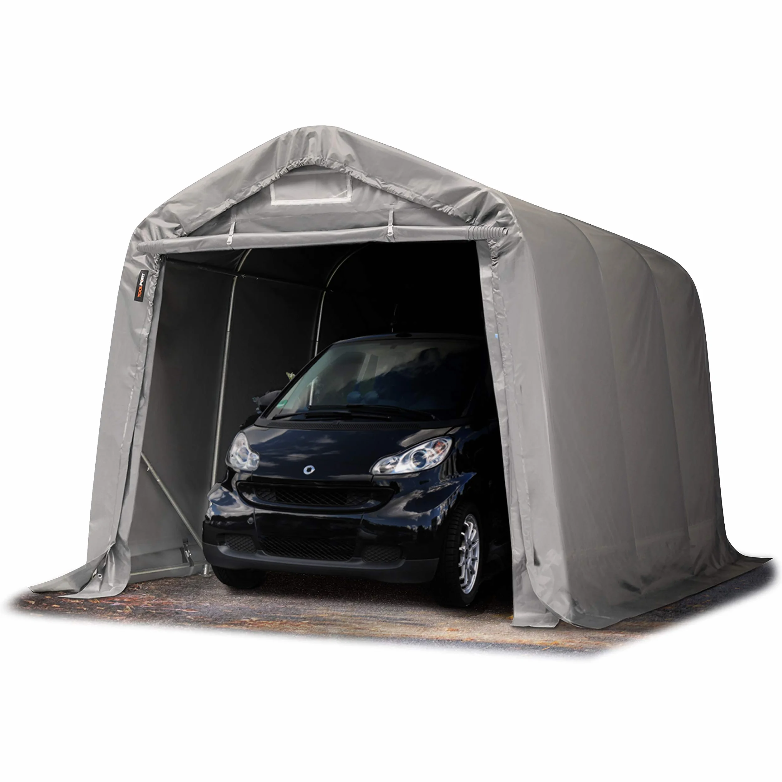TOOLPORT Tenda Garage 2,4x3,6m PVC 550 g/m² Acciaio Grigio