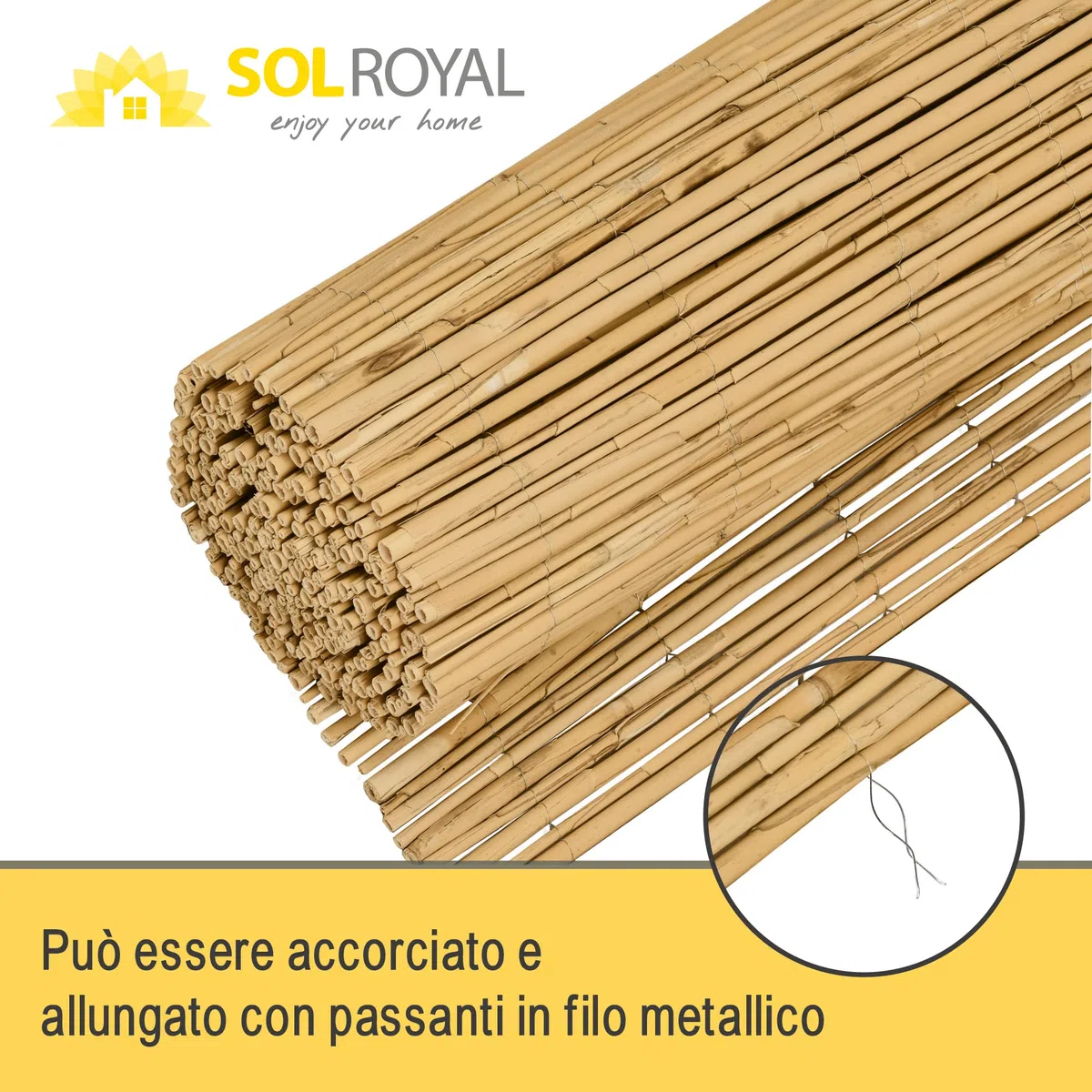 Sol Vision S36 Recinzione Canniccio Premium 90x300cm Frangivento Frangivista Giardino Balcone