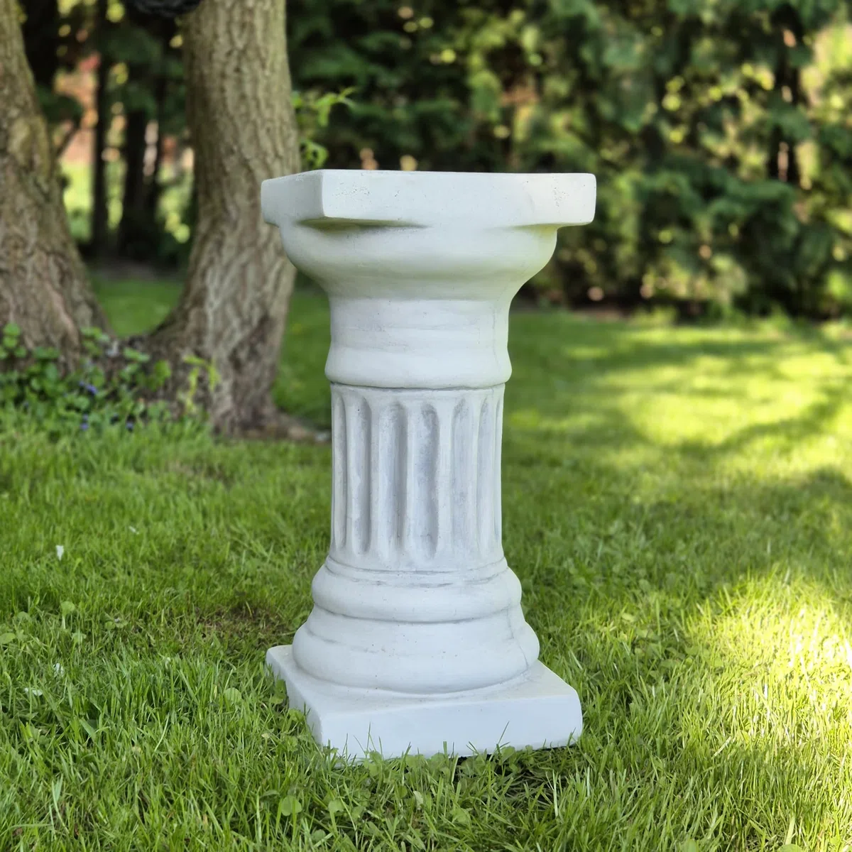 FABRIQ Colonna dorica pietra grigio anticato 39 cm 18x18 cm dekoracja ogrodowa odporna na warunki atmosferyczne
