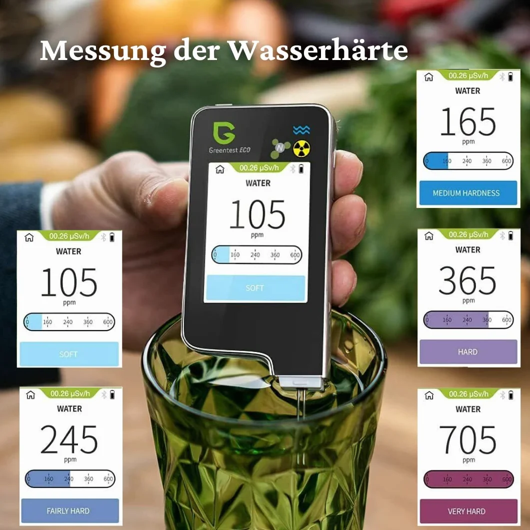 Greentest Eco 5 6in1 Rilevatore di Nitrati e Radiazioni TDS Geiger Counter Portatile (Nero)