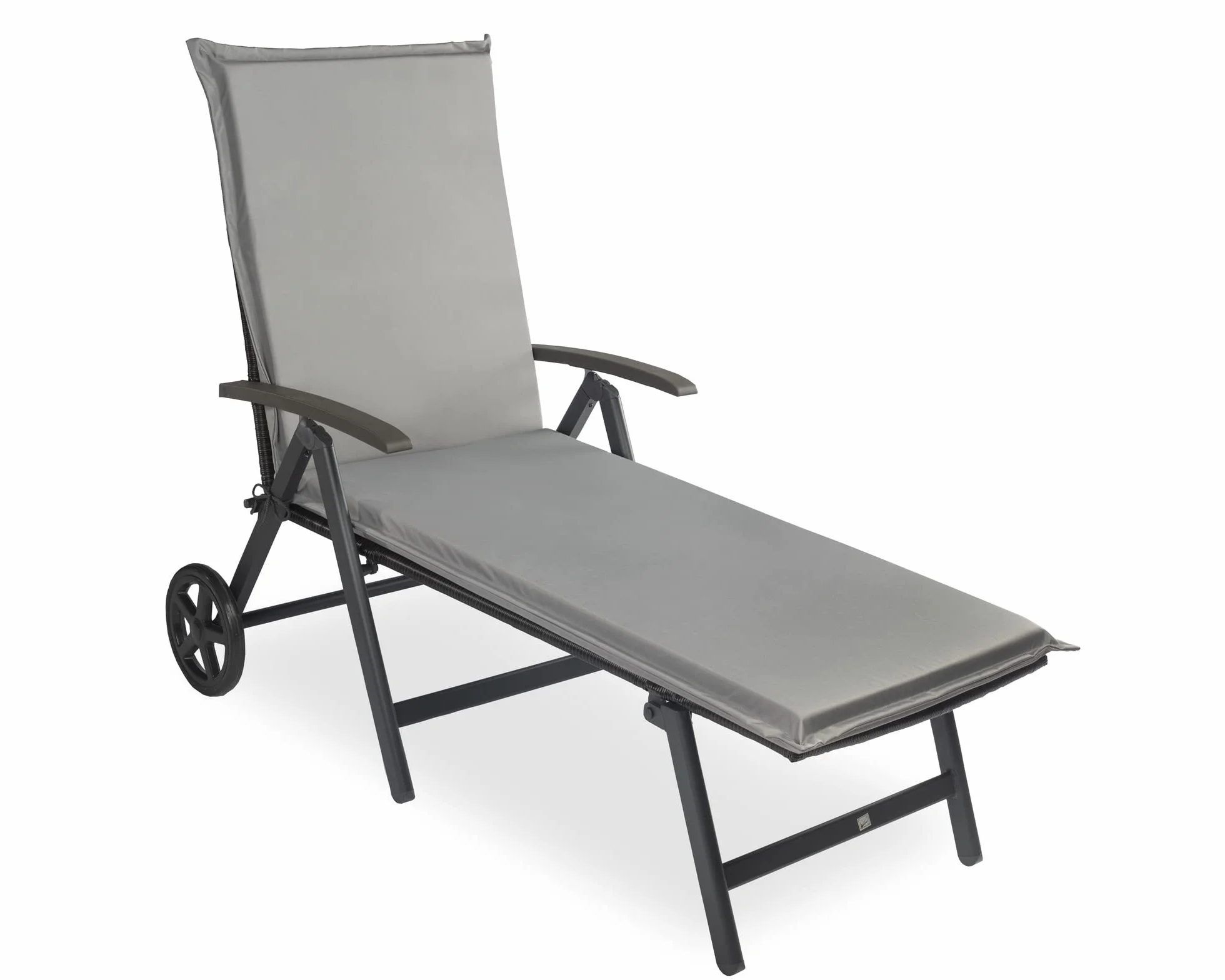 sunnypillow 2 Cuscini per Lettino 190 × 60 – Materassino per Sdraio da Giardino, Spesso 9 cm – Outdoor, Impermeabile, Resistente ai Raggi UV – Cuscino per Lettino Prendisole e Sedia a Sdraio – Grigio