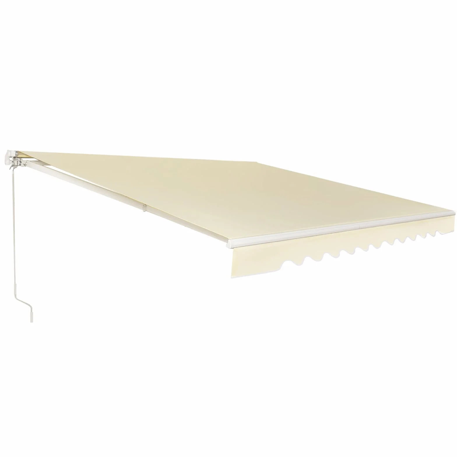 COSTWAY Tenda da Sole per Esterno Avvolgibile 3,6 x 3 M, Bracci Estensibili in Alluminio, Resistente al Sole e Impermeabile, Beige