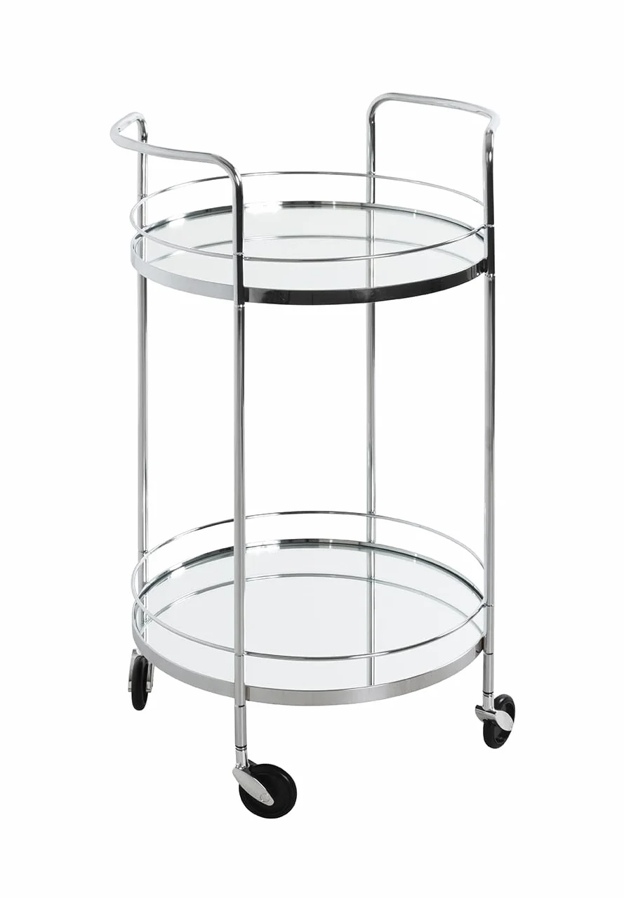HAKU Carrello di servizio cromo metallo specchio Art Deco 80x48 cm