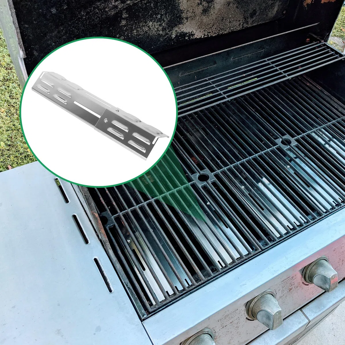 WELL GRILL Copertura universale per bruciatore a gas in acciaio inox, regolabile da 29 a 43 cm, per Taino, Landmann, Burnhard, Enders e altre griglie a gas