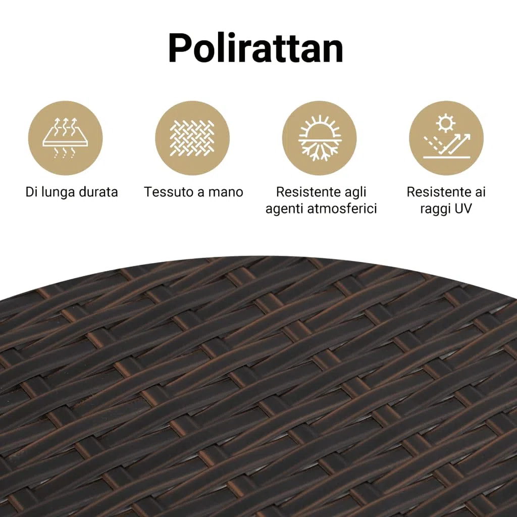 vidaXL Set Divano da Giardino 5 pz con Cuscini Marrone in Polyrattan