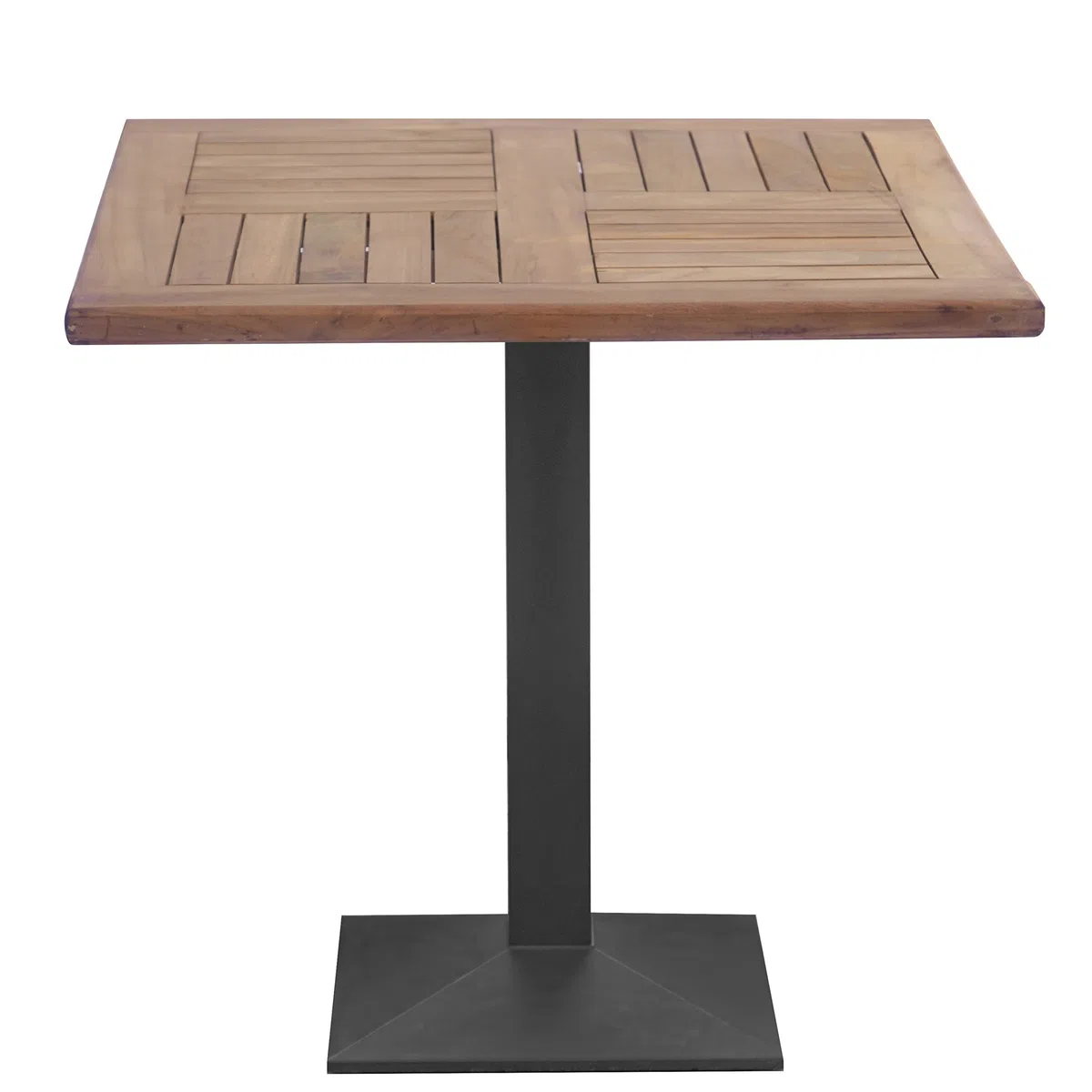 Gruppo Maruccia - Tavolo Quadrato con Top in Legno Teak - Per Bar, Ristoranti, Giardino - Base in Ghisa (80x80 cm)
