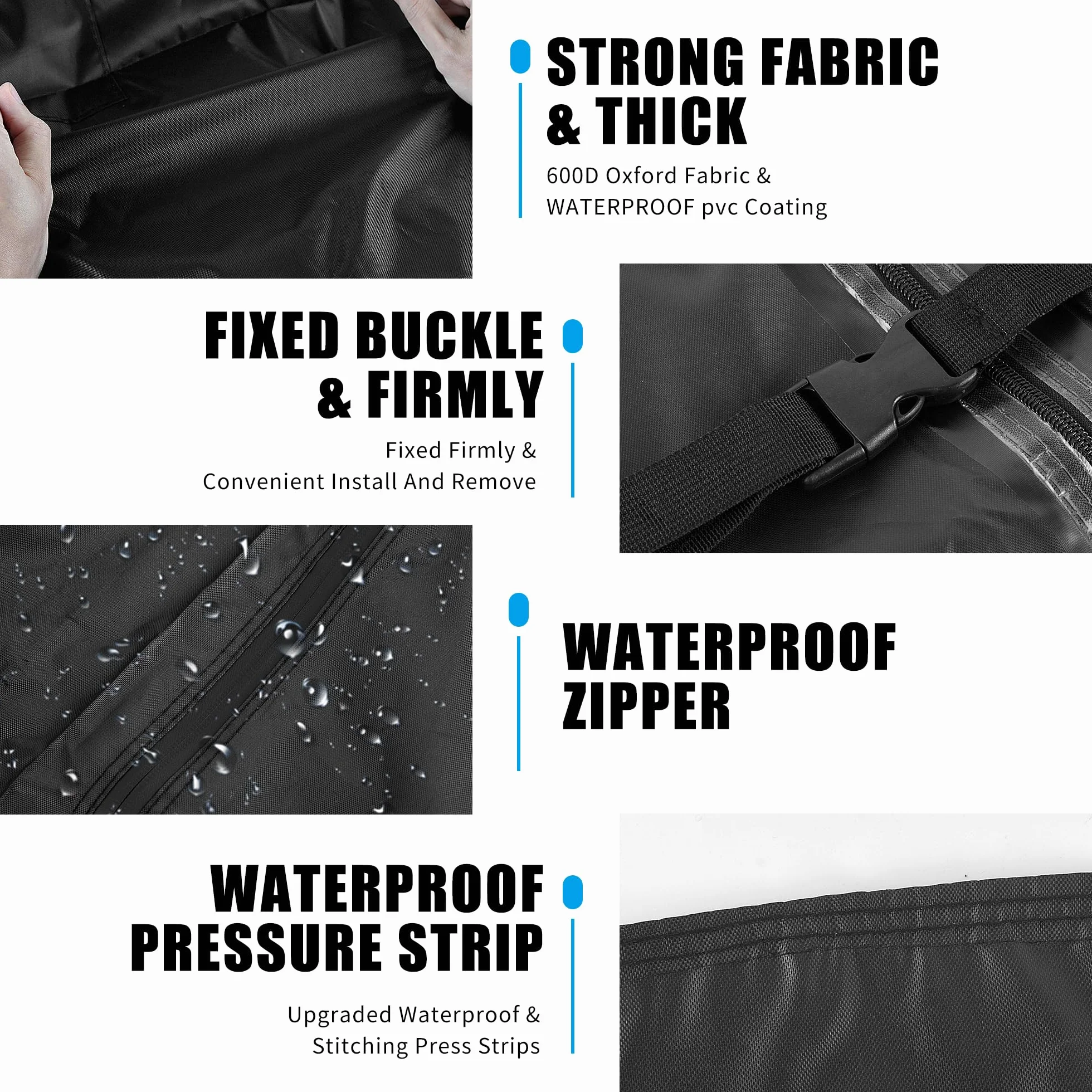 Copertura per tavolo da ping pong 600D, universale, 2,3 x 1,5 m, impermeabile, resistente al sole, adatta a tavoli pieghevoli e piatti, nero, tessuto Oxford