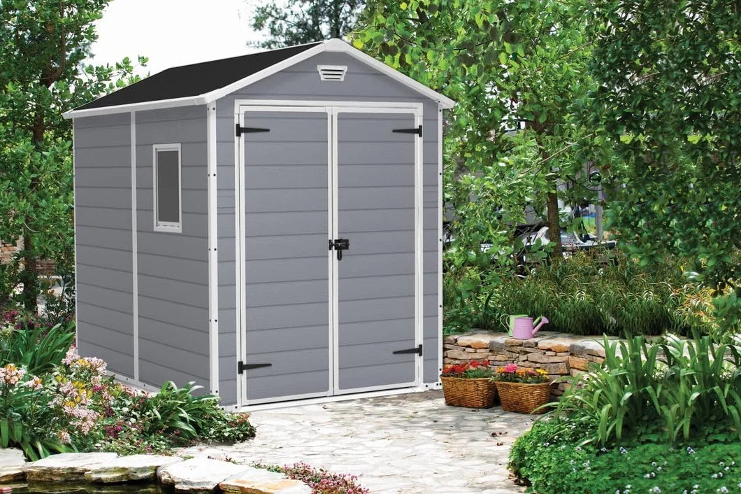 Keter Casetta da Giardino, Manor 6x8, Grigia, 185,8 x 236,8 x 227H cm
