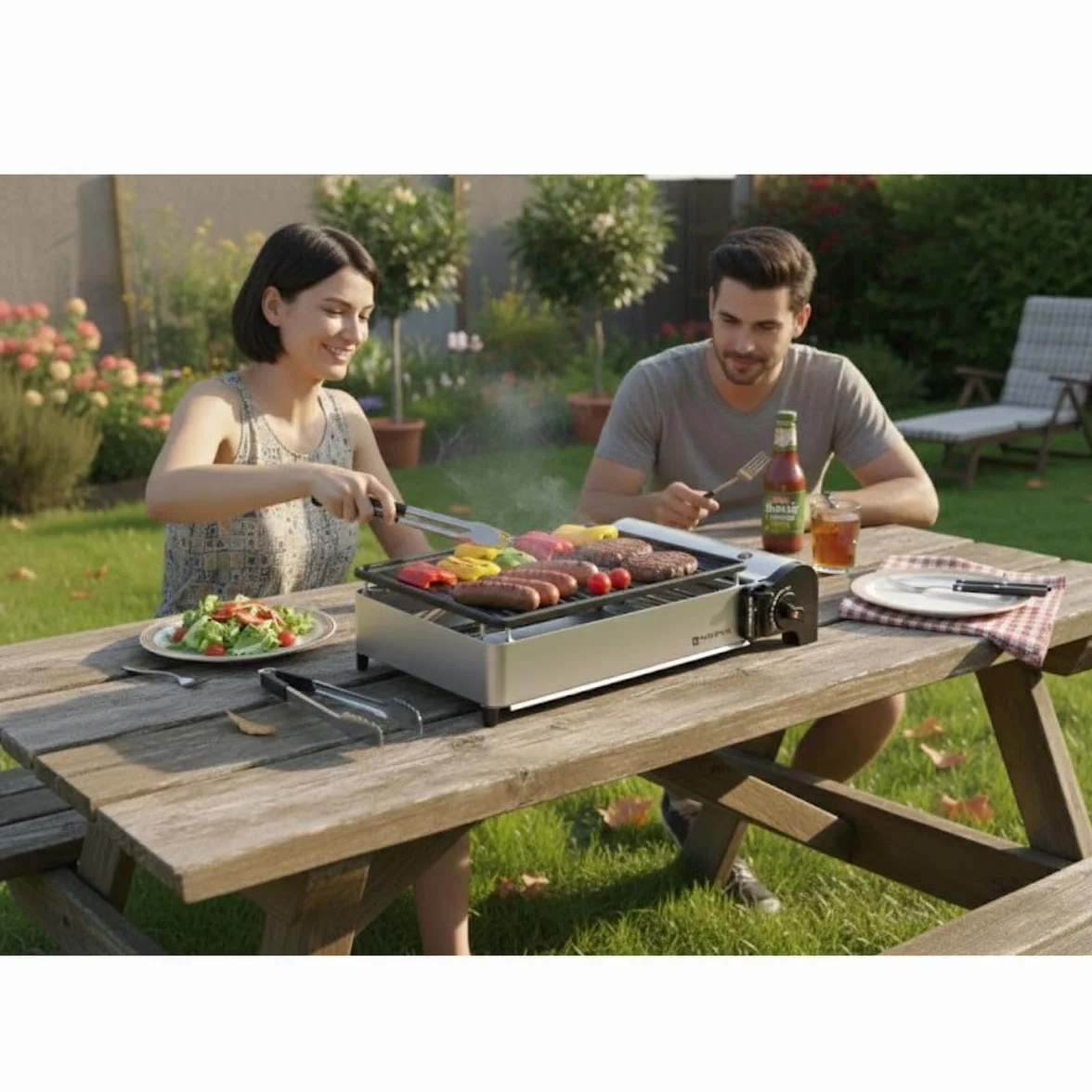 Kemper Barbecue A Cartuccia Gas 1,9 KW Piastra 27x34 cm
