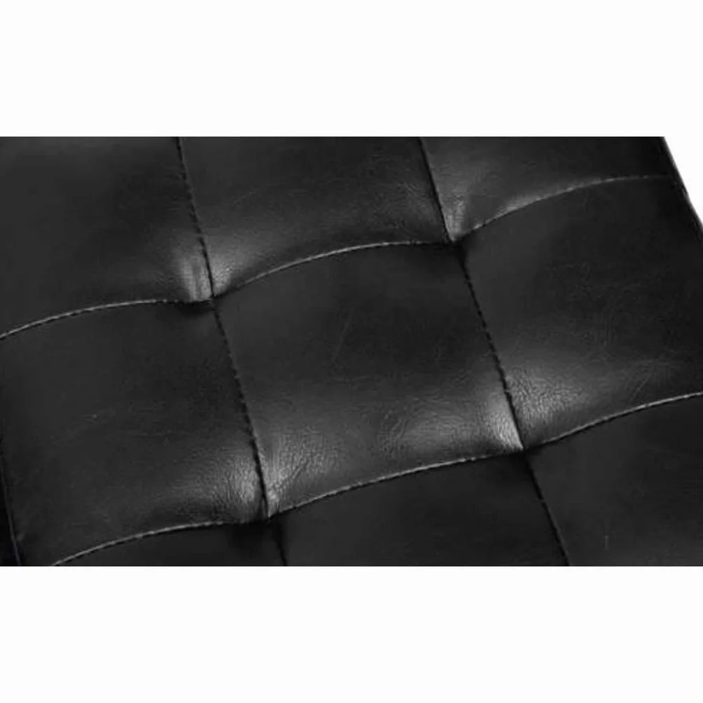 vidaXL Pouf a Cubo Nero in Pelle Artificiale Eco Poggiapiedi Imbottito