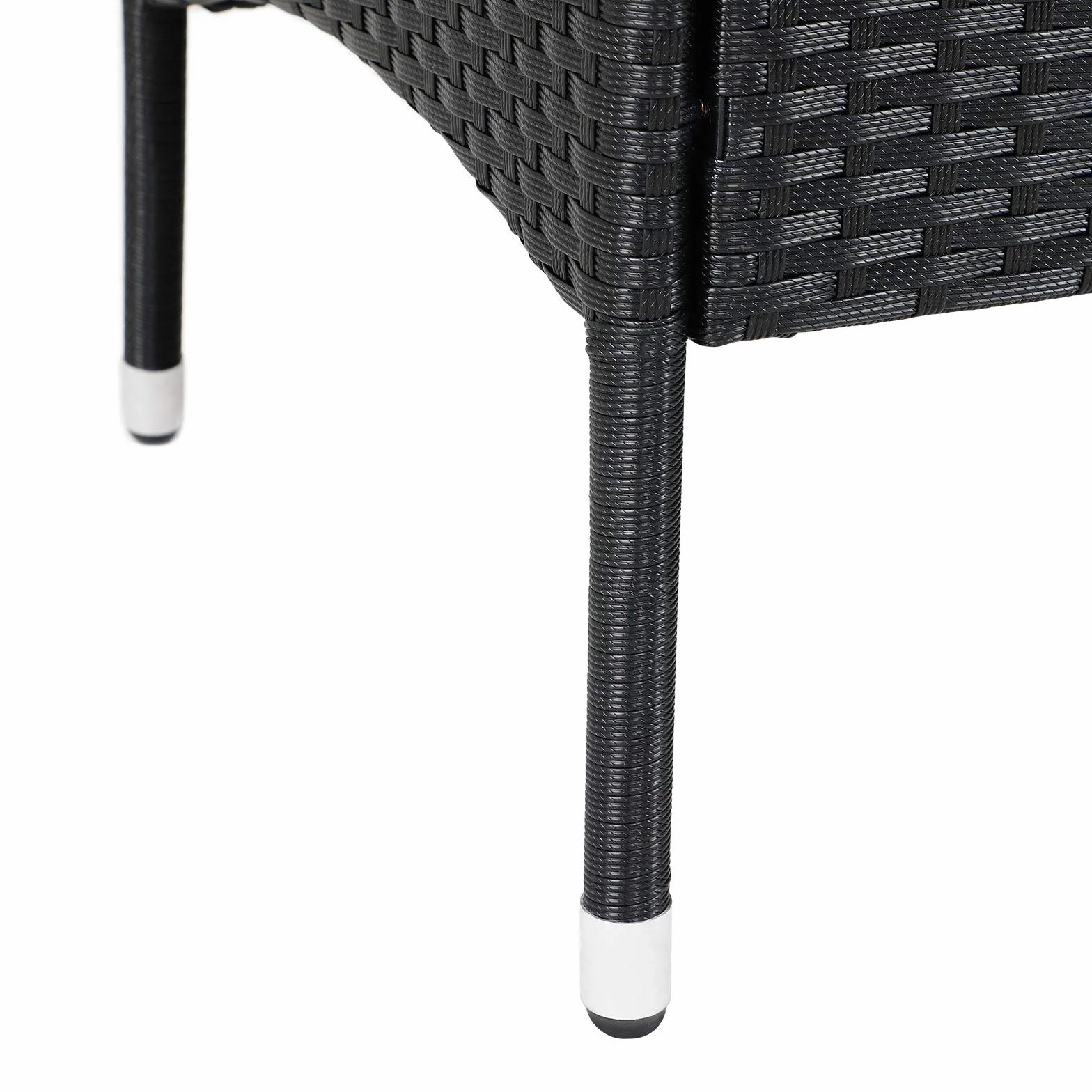 Casaria® Panchina da Giardino Poly Rattan 143x64x88cm Tavolino Portaoggetti Salottino Outdoor Balcone Terrazza 2 posti