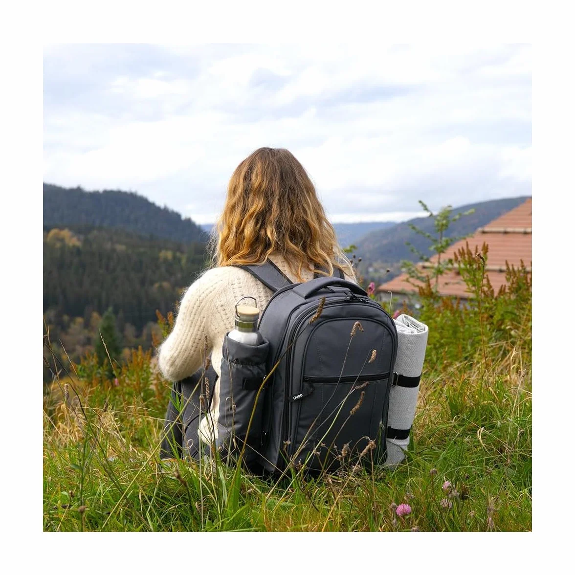 Livoo – Zaino Picnic 4 Persone SEP149 – 11L, 600D, Coperta Picnic Inclusa, 30 Accessori