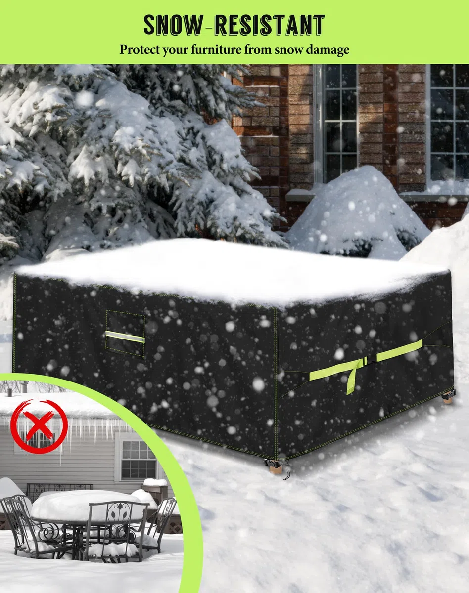 VDISRR Copertura Tavolo Esterno Impermeabile 220x110x70cm, 420D Resistente Tessuto Oxford Copertura Per Mobili da Giardino con Sfiato d'Aria Telo Esterno Antivento, Anti-UV, Antipolvere