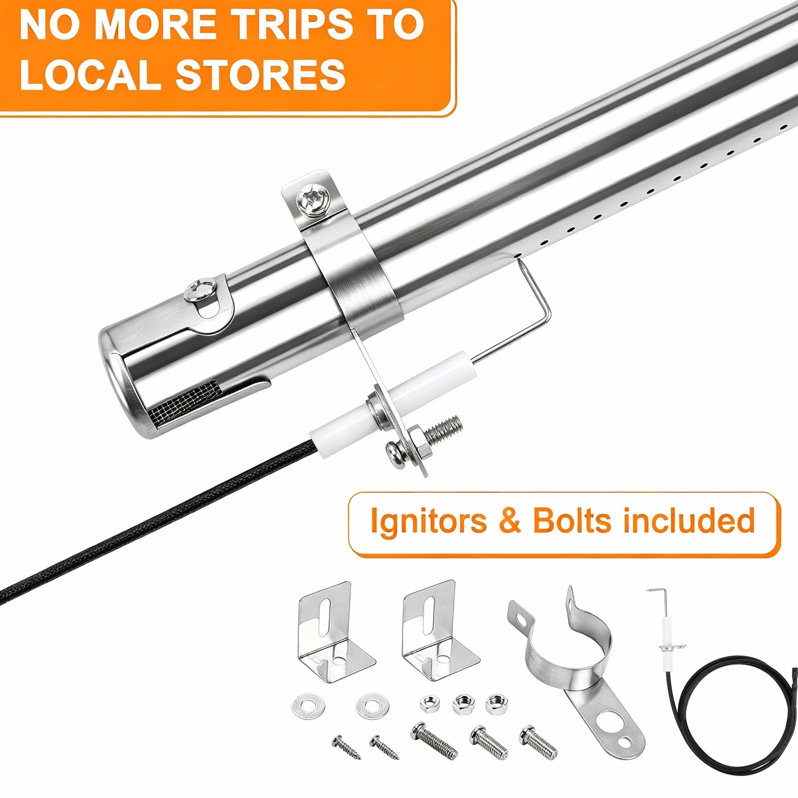 GFTIME Ricambio Universale per Charbroil, Barbecook Vanilla, Barbecook 300 Barbecue a Gas, Tenneker TG4, bruciatore da 36,5 cm, Copertura bruciatore da 37 cm e Crossover, distributore di Fiamma,