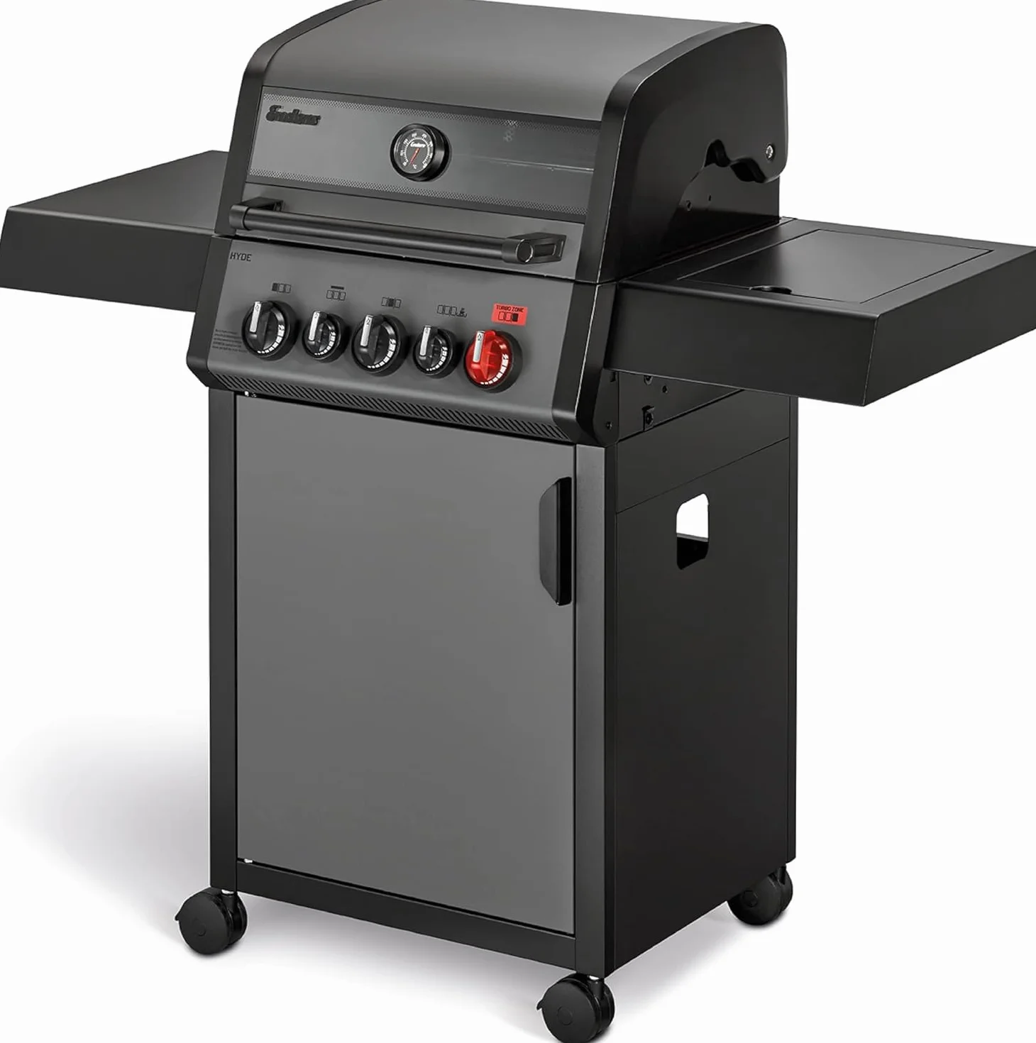 Enders Hyde 3 SIKR Turbo Barbecue a Gas 3 Bruciatori, Zona Turbo Infrarossi 800°C, Backburner Infrarossi, Fornello Laterale, Griglia 54x42 cm