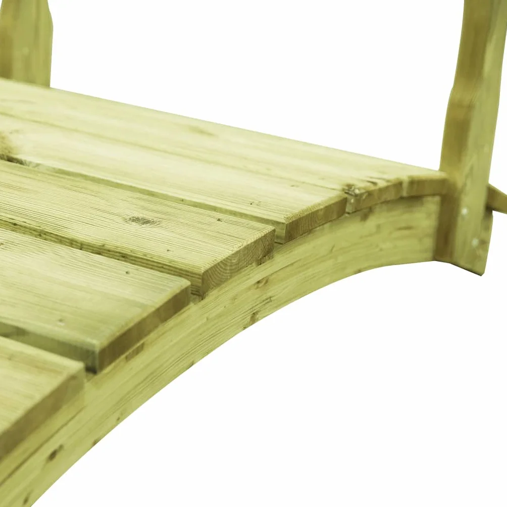vidaXL Legno di Pino Impregnato Ponte da Giardino con Corrimano Rustico Romantico Robusto Arredo Pratico Decorativo Passerella 170x74x105cm